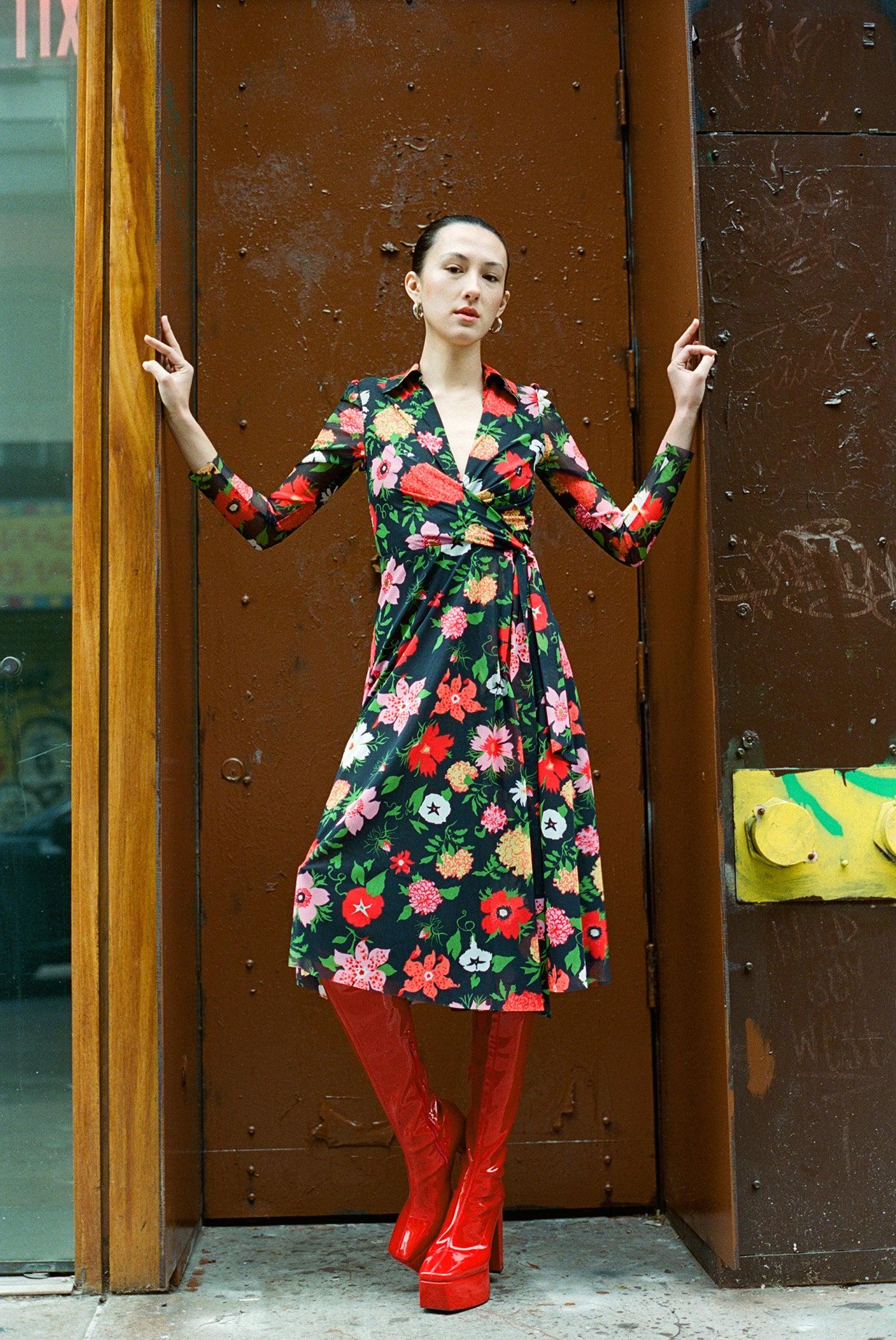 Enid Wrap Dress - Mills Floral Product Image