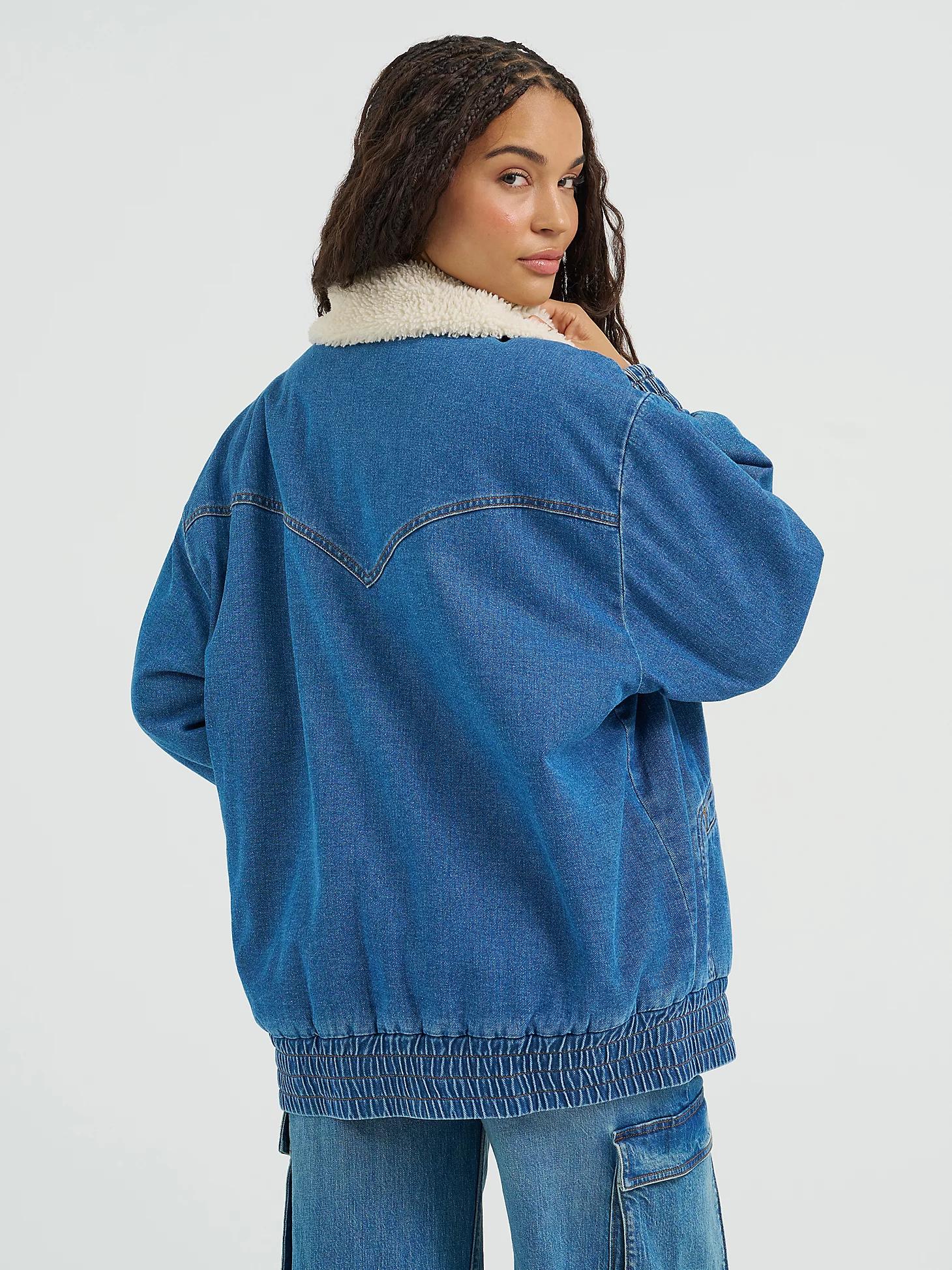 Women's Oversized Bomber Jacket in Azurite Product Image