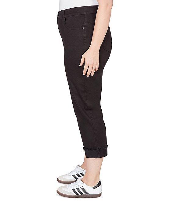 Ruby Rd. Plus Size Soft Stretch Twill Cuffed Hem Girlfriend Pants Product Image