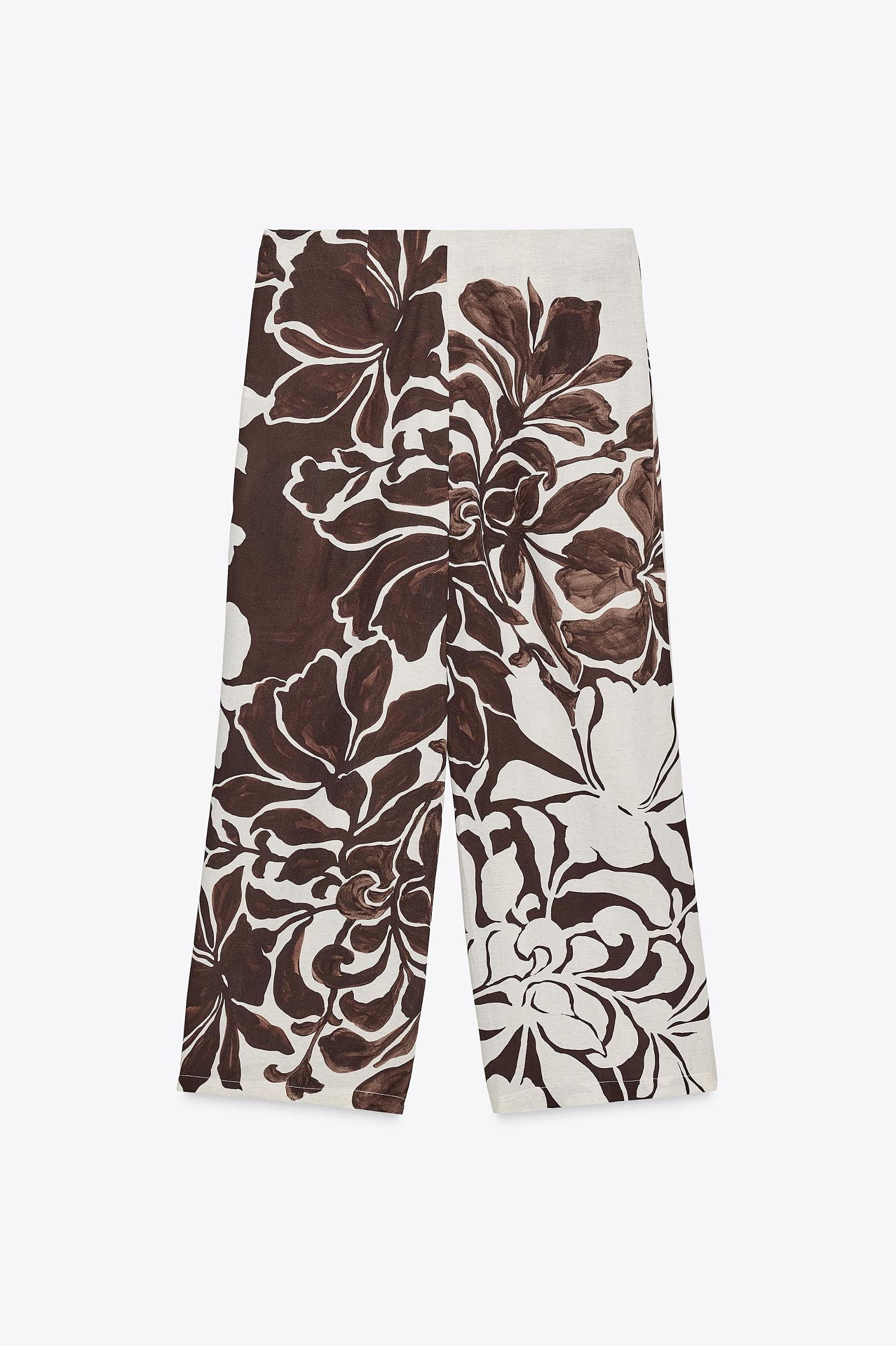 FLORAL PRINT WRAP PANTS Product Image