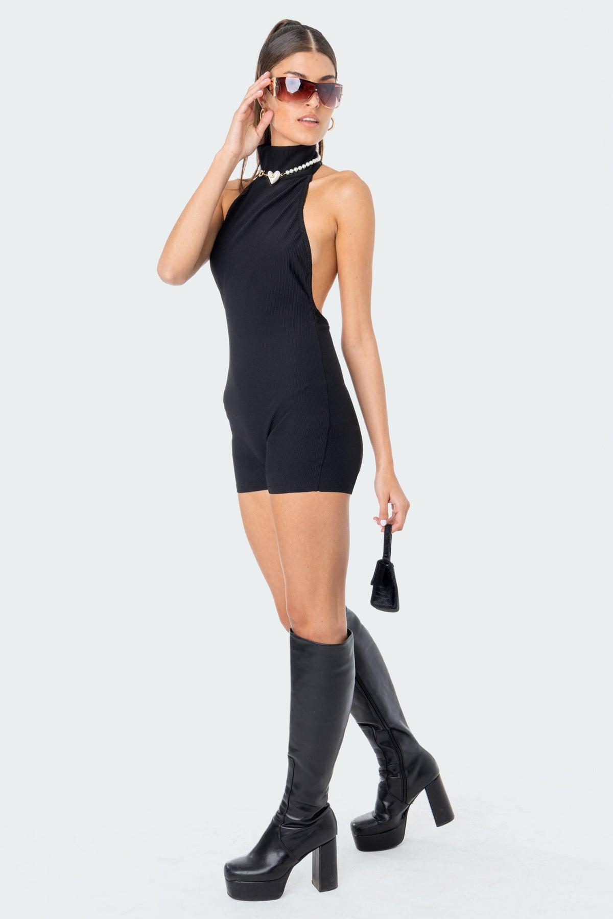 Annie Ribbed Open-Back Jumpsuit Product Image