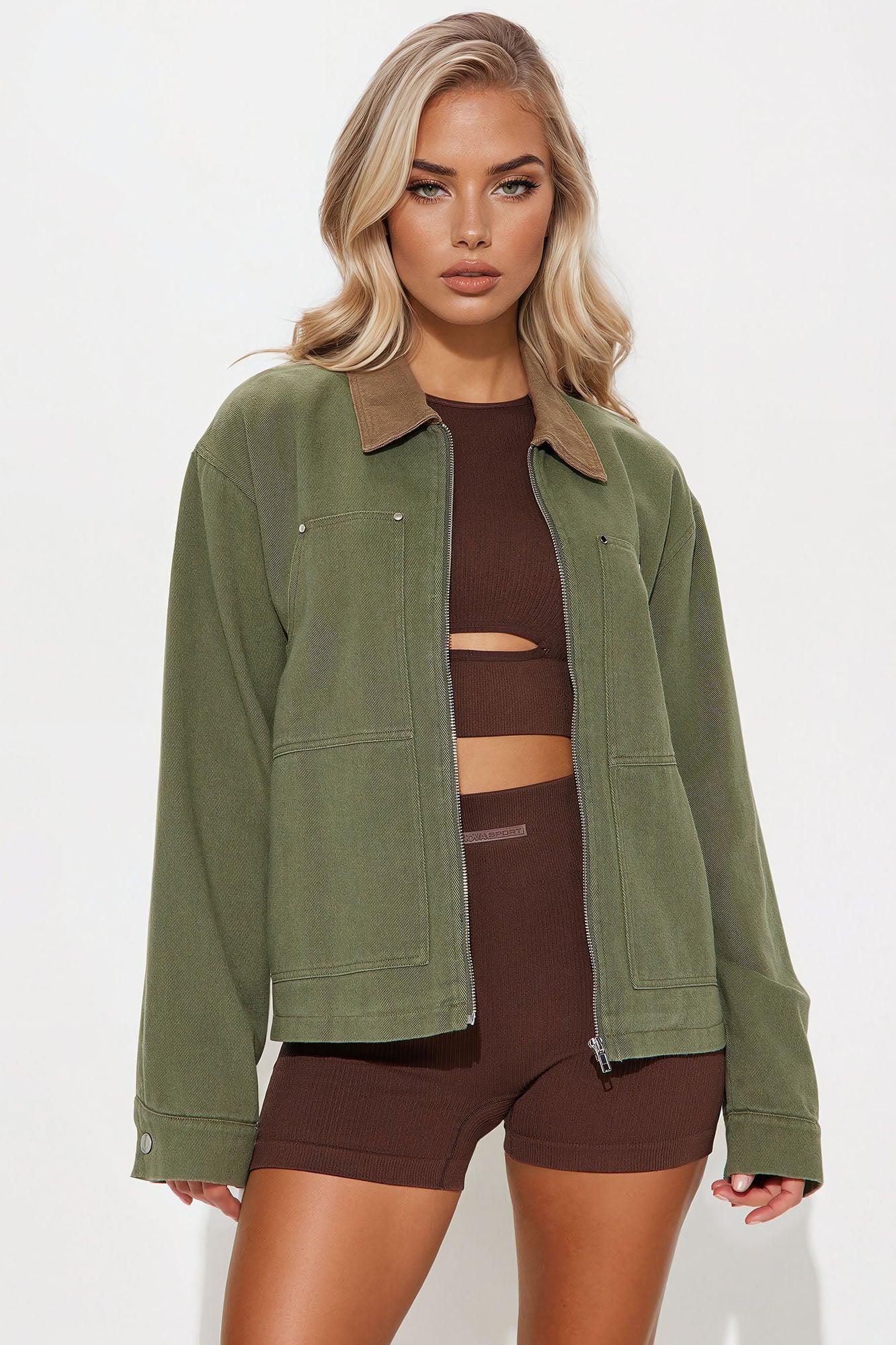 Leila Barn Jacket - Olive Female Product Image