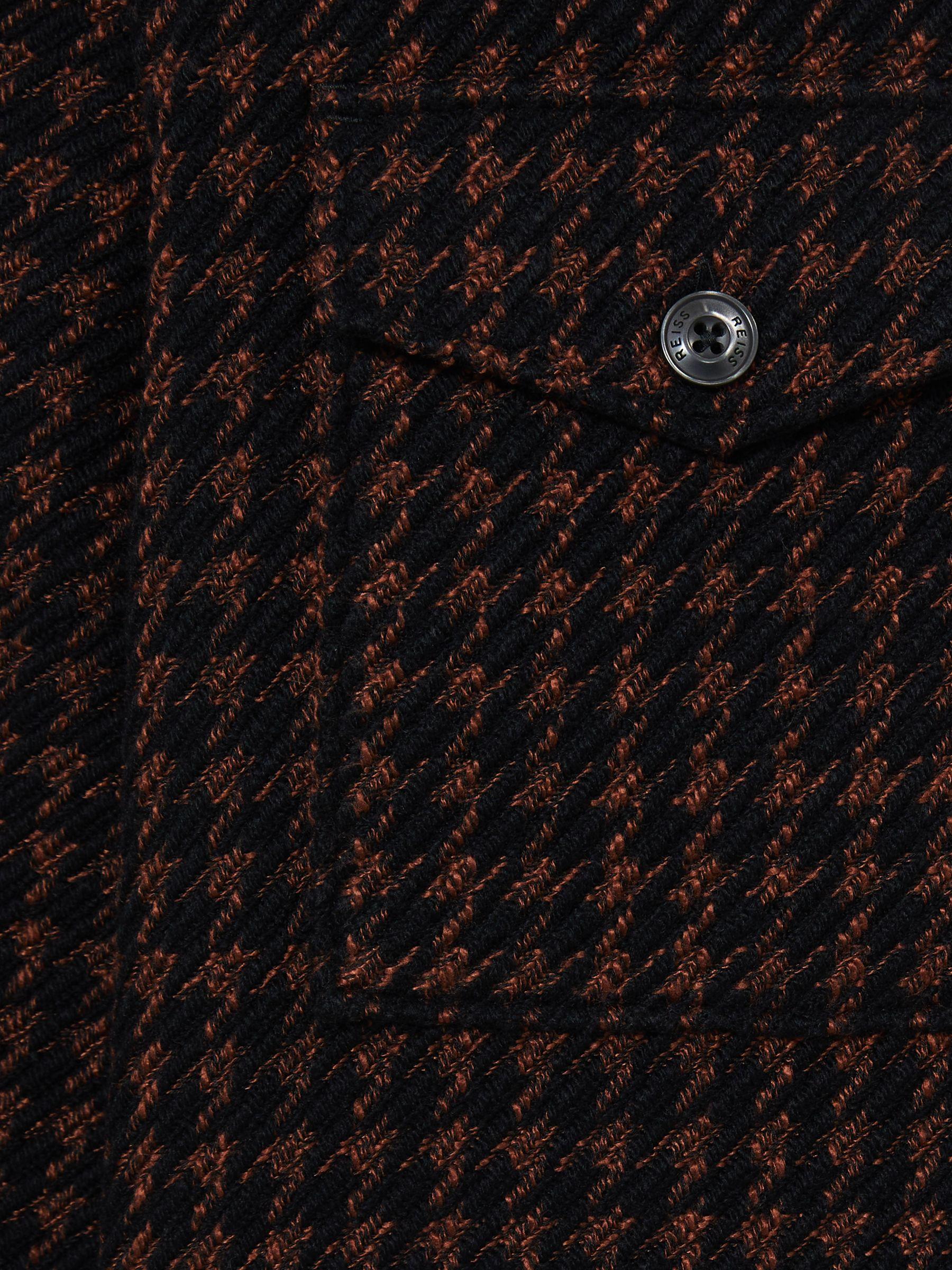Brushed Houndstooth-Check Overshirt in Navy/Rust Product Image