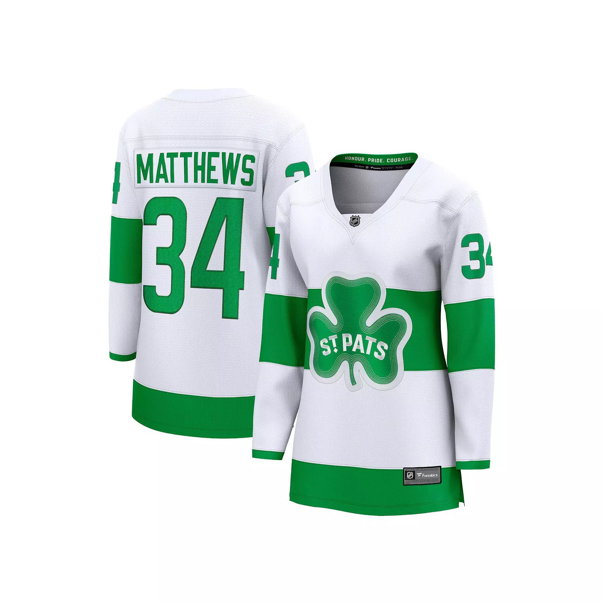 Women's Fanatics Branded Auston Matthews White Toronto Maple Leafs St. Patricks Alternate Premier Breakaway Player Jersey, Size: XS, Mpl White Product Image