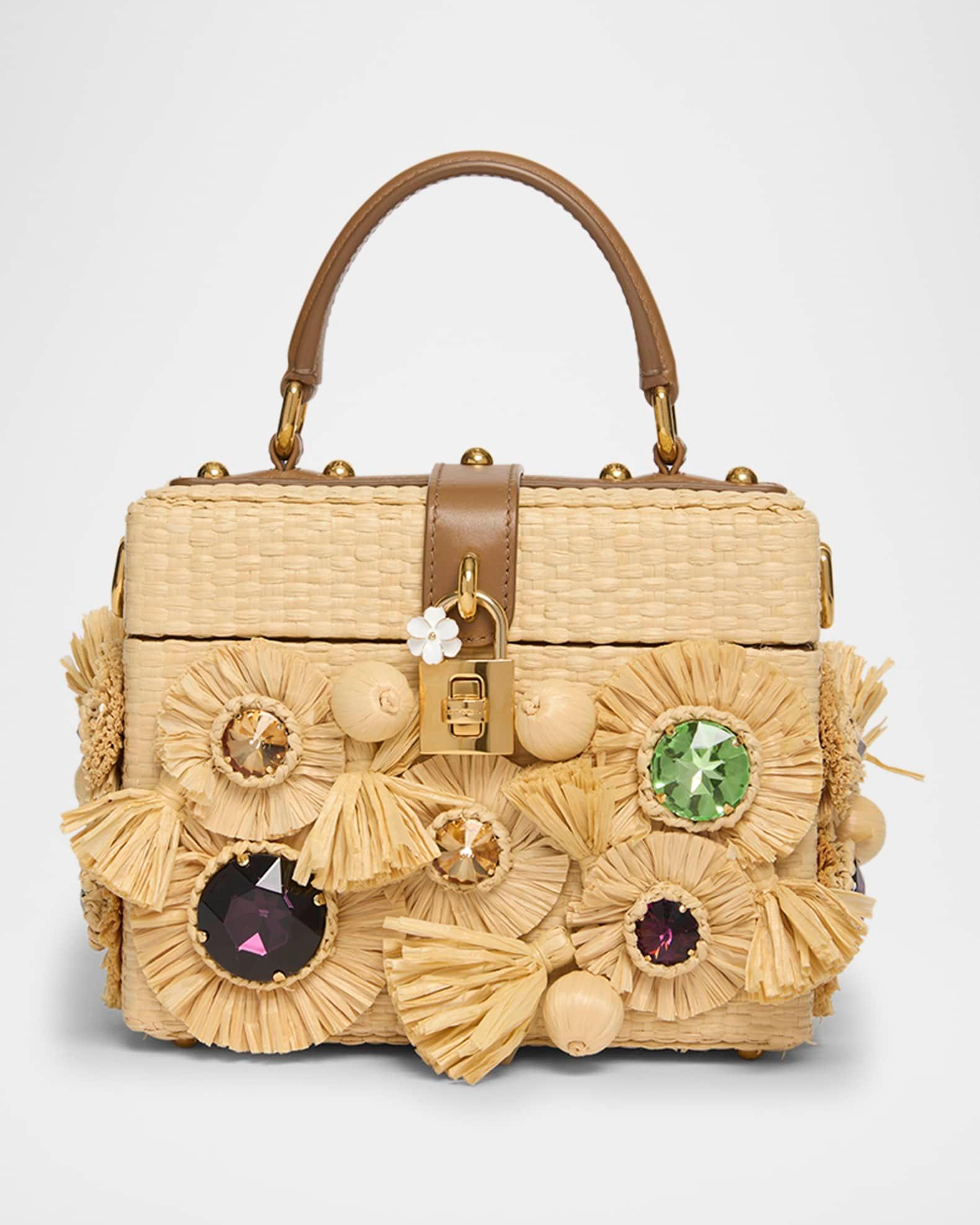 Flower Fringe Woven Box Top-Handle Bag Product Image