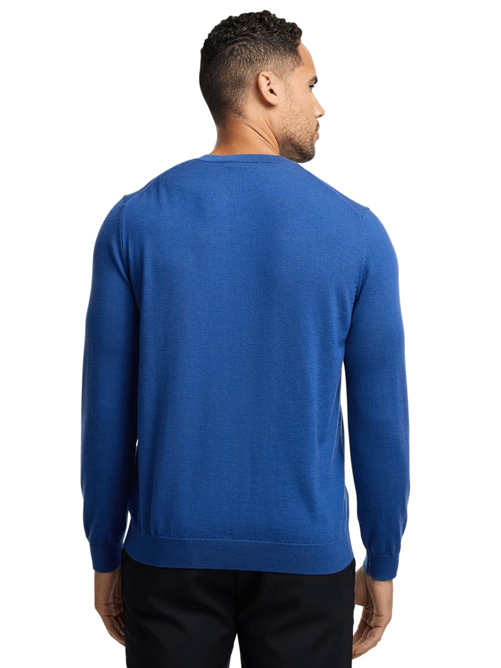 Merino Wool V-neck Sweater - Green Product Image