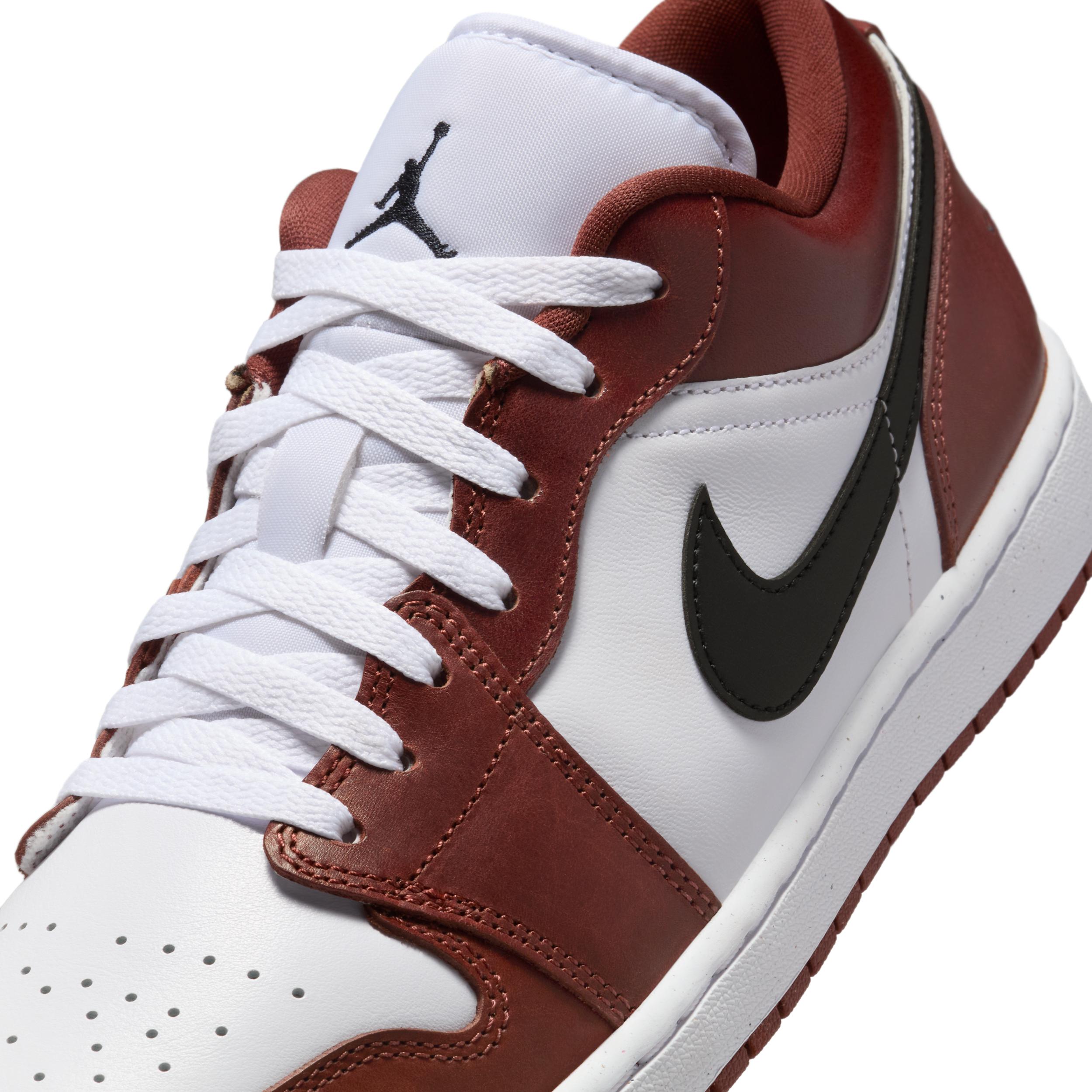 Jordan Mens Jordan Air Jordan 1 Low SE - Mens Shoes Fire Red/White/Matte Silver Product Image