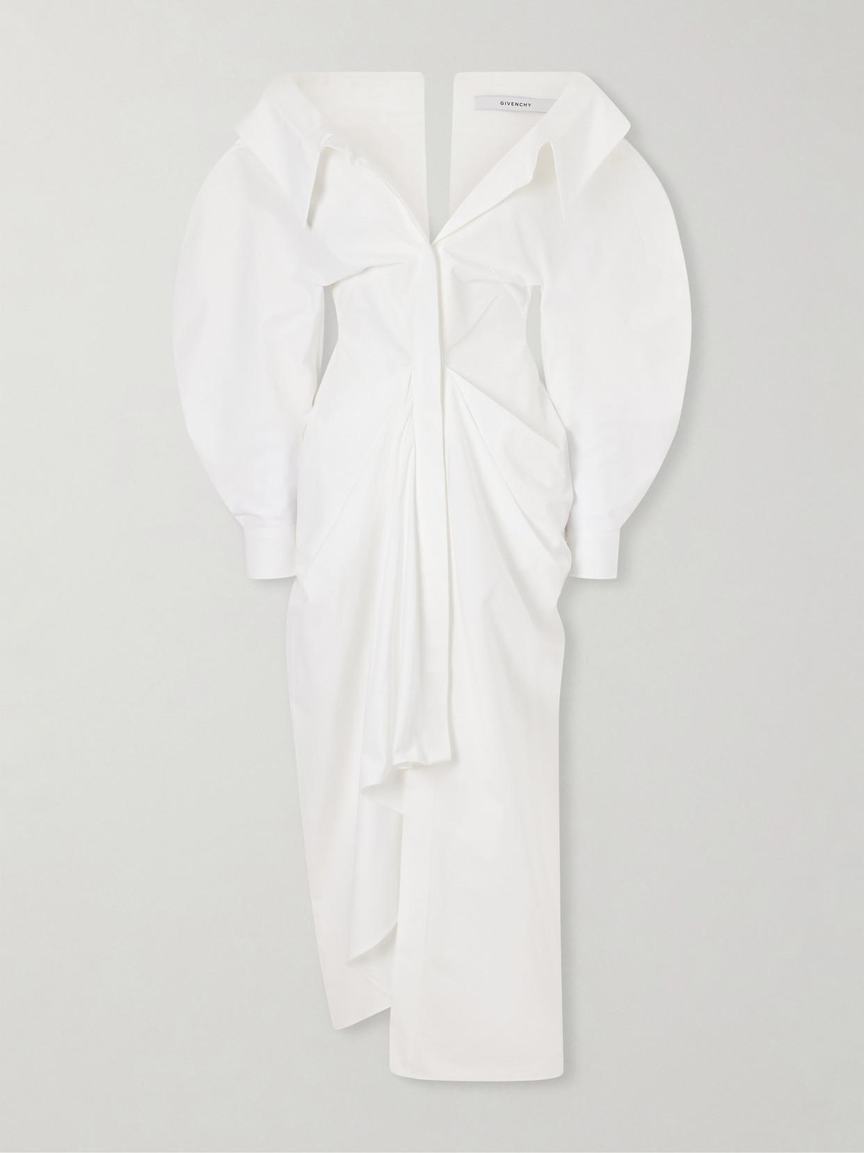 GIVENCHY Off-the-shoulder Cotton Poplin Midi Dress In White Product Image