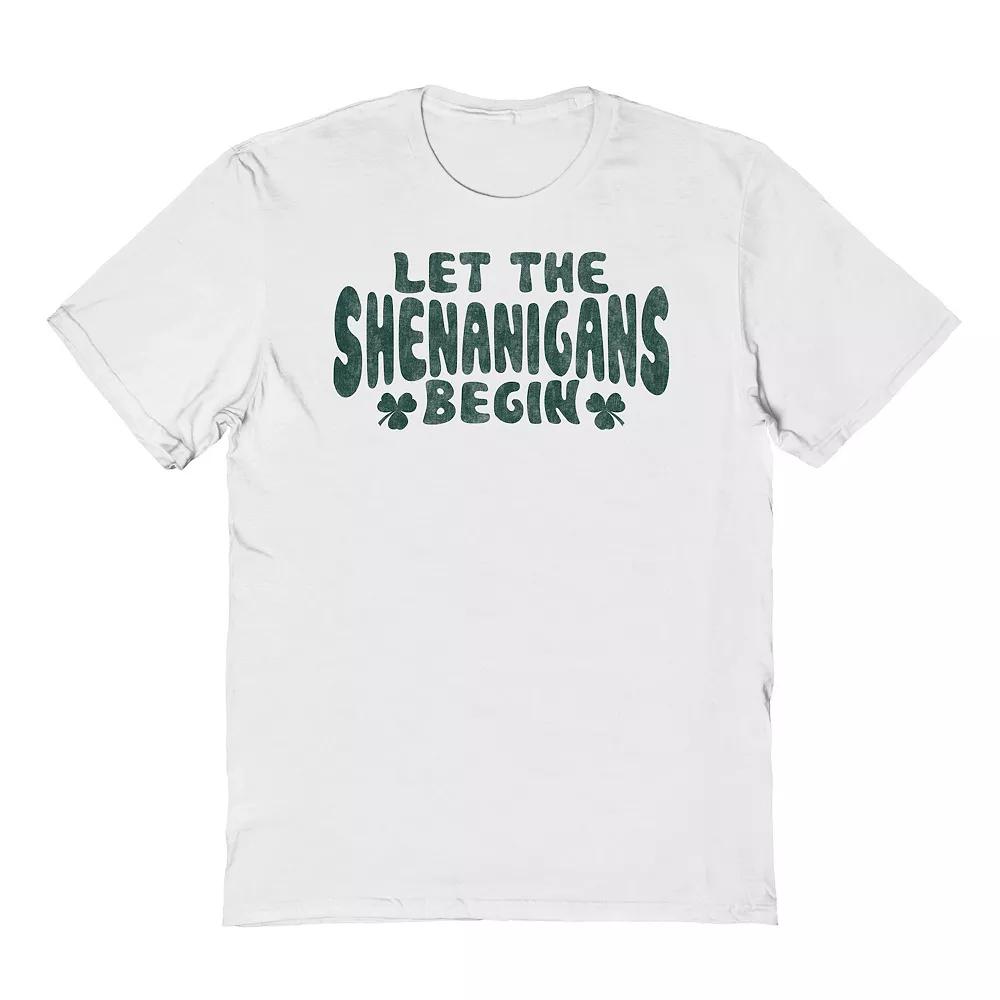 Men's St Patrick's Day 70s Shenanigans Graphic Tee, Size: Medium, White Product Image