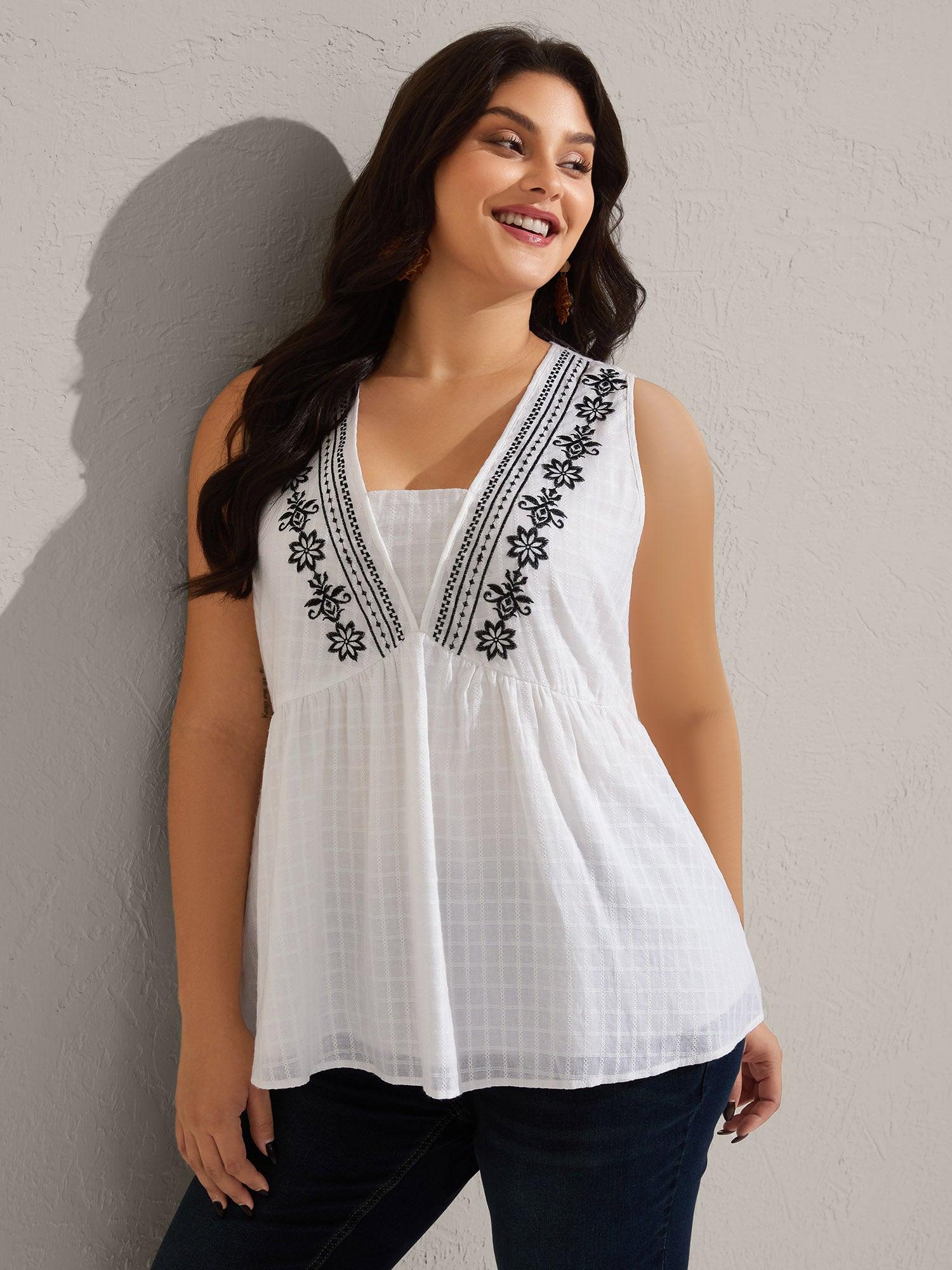 Pure Cotton Jacquard Embroidered Tank Top Female Product Image