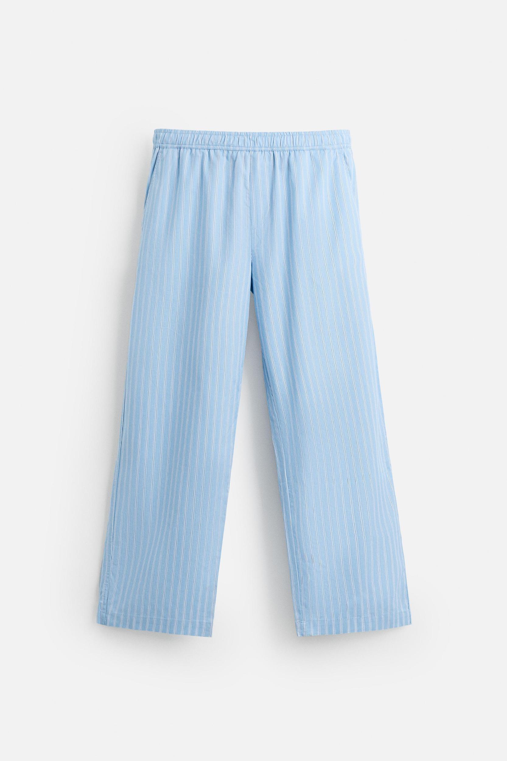 STRIPED TEXTURED PANTS Product Image