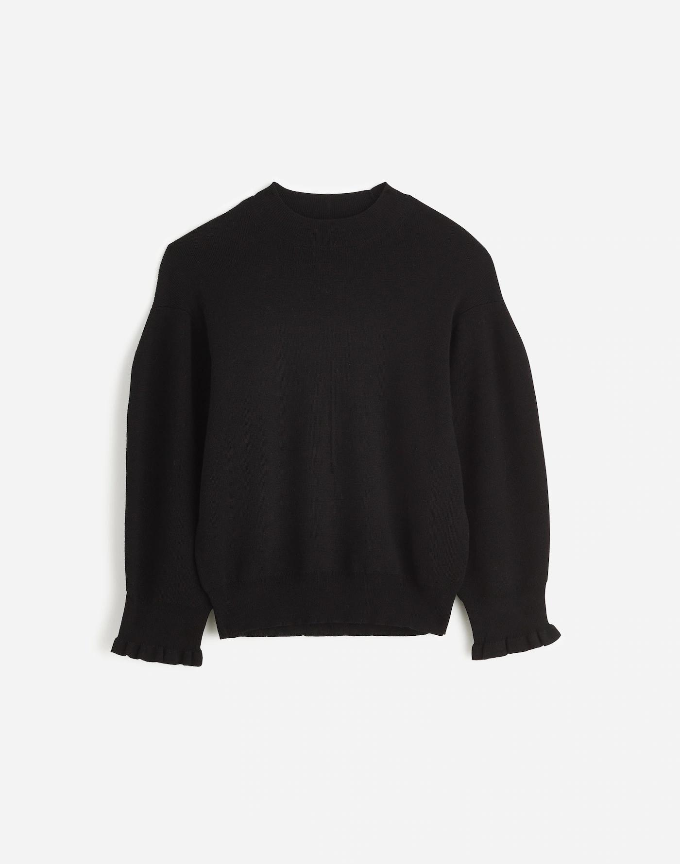 Merino Wool Ruffle Mockneck Sweater Product Image