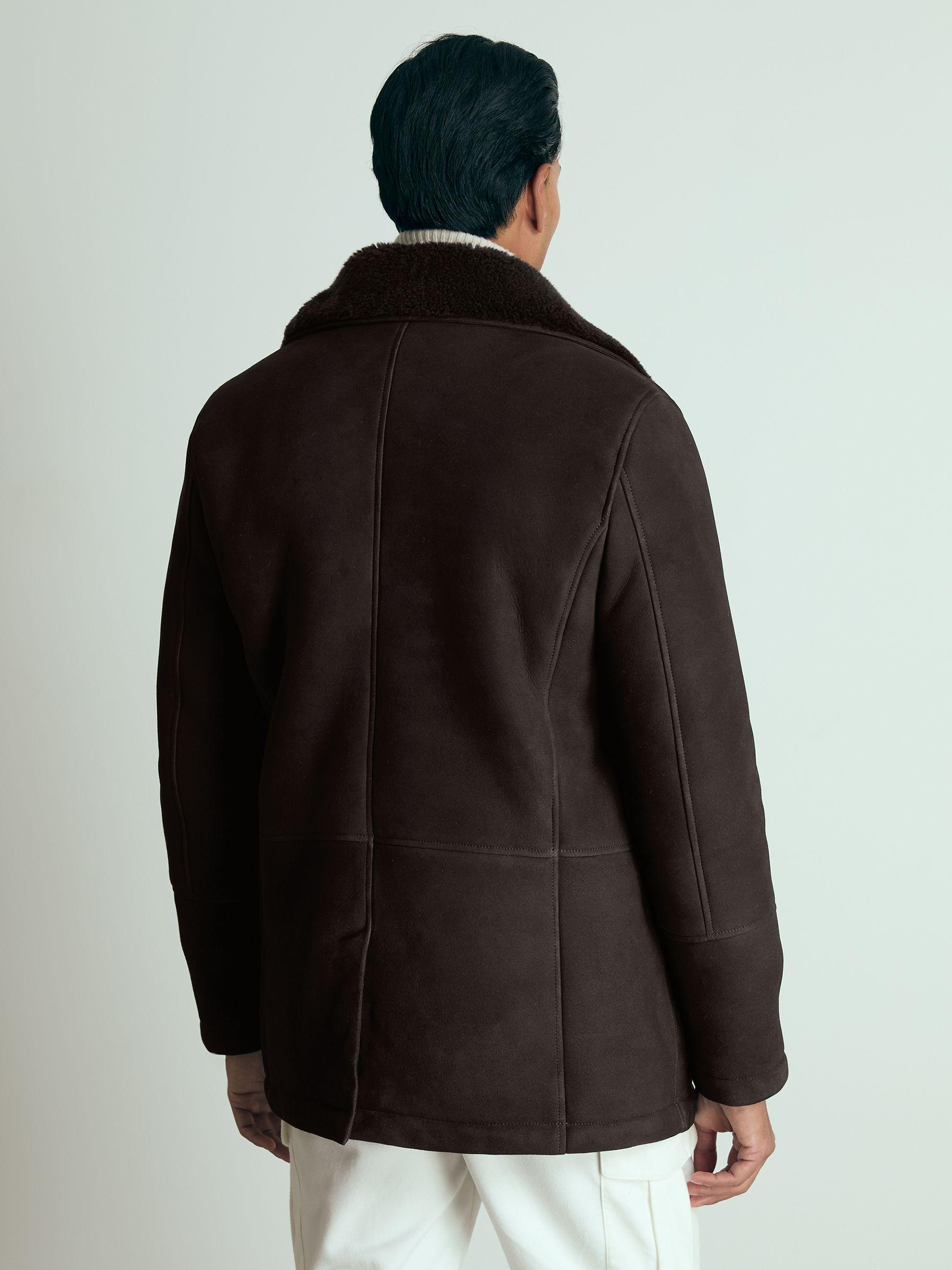 Atelier Suede Shearling Jacket in Brown Product Image