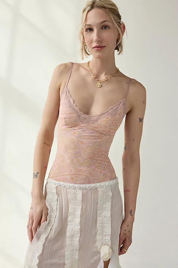 Out From Under Felicia Lace Trim Mesh Bodysuit Womens at Urban Outfitters Product Image