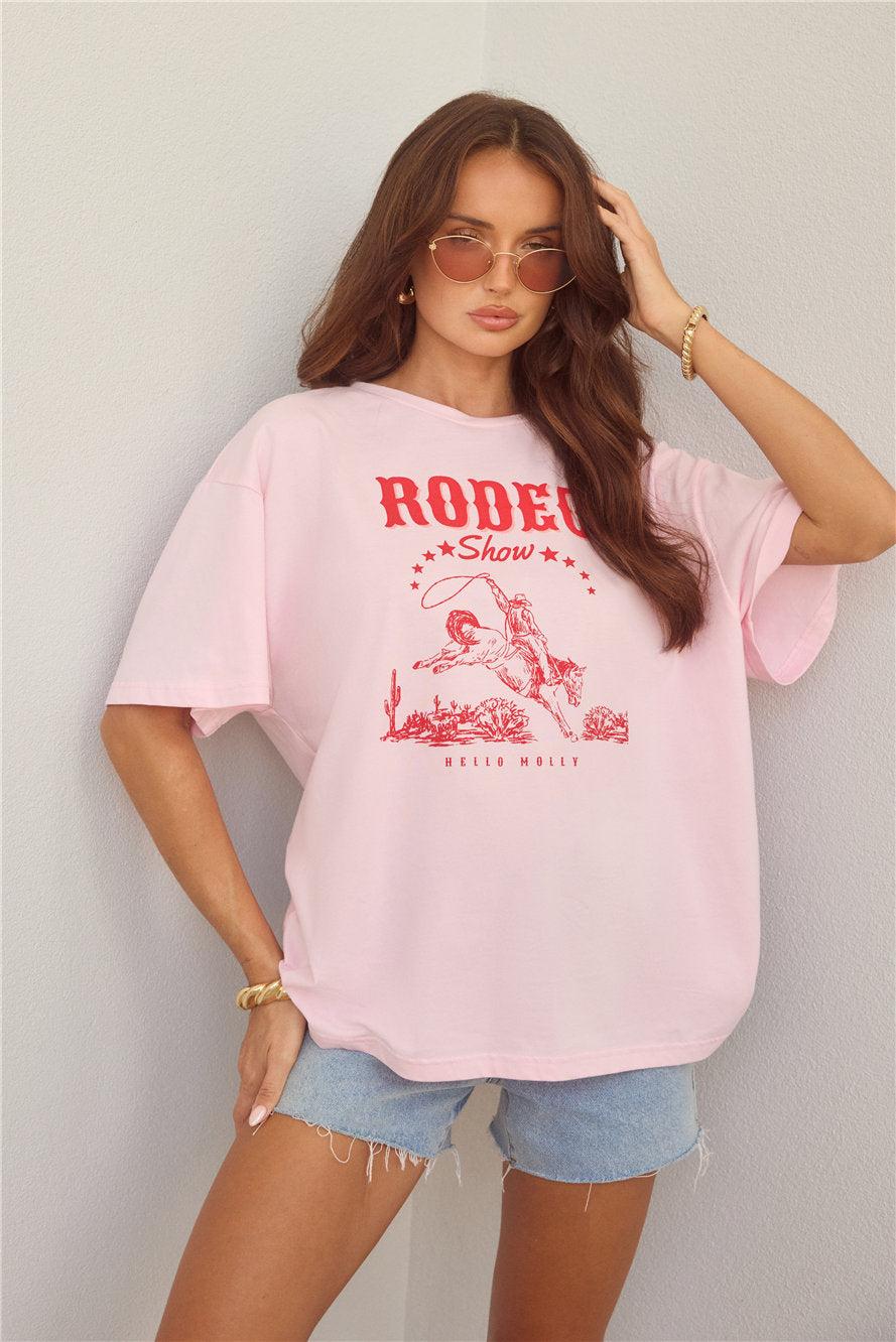 BASE Rodeo Show Oversized T-Shirt Pink Product Image