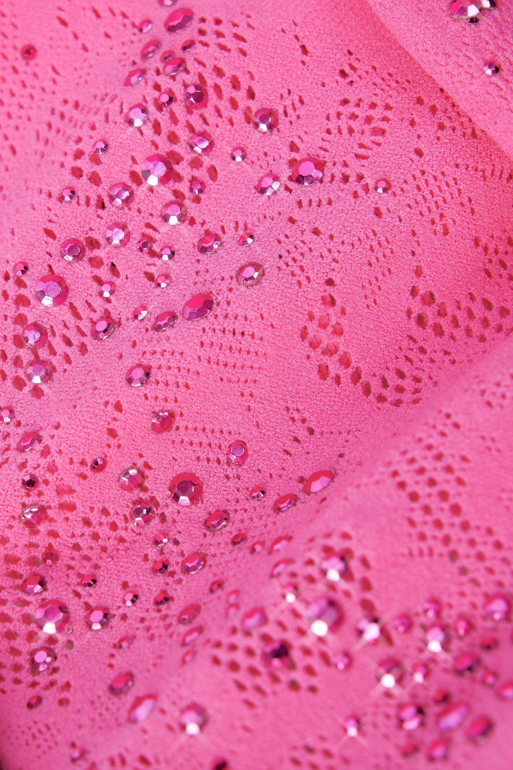 Embellished Mid-Rise Mini Skirt in Bubblegum Pink Product Image