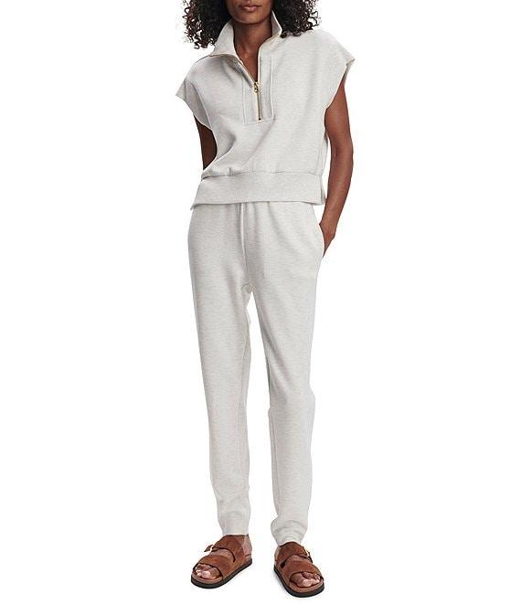 Varley Kelly Coordinating High Neck Cap Sleeve Half Zip Double Soft Cropped Sweatshirt Product Image