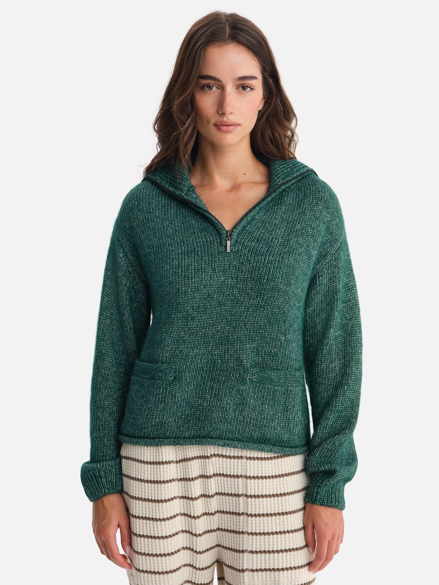 Luxe Alpaca Half-Zip Sweater Female Product Image