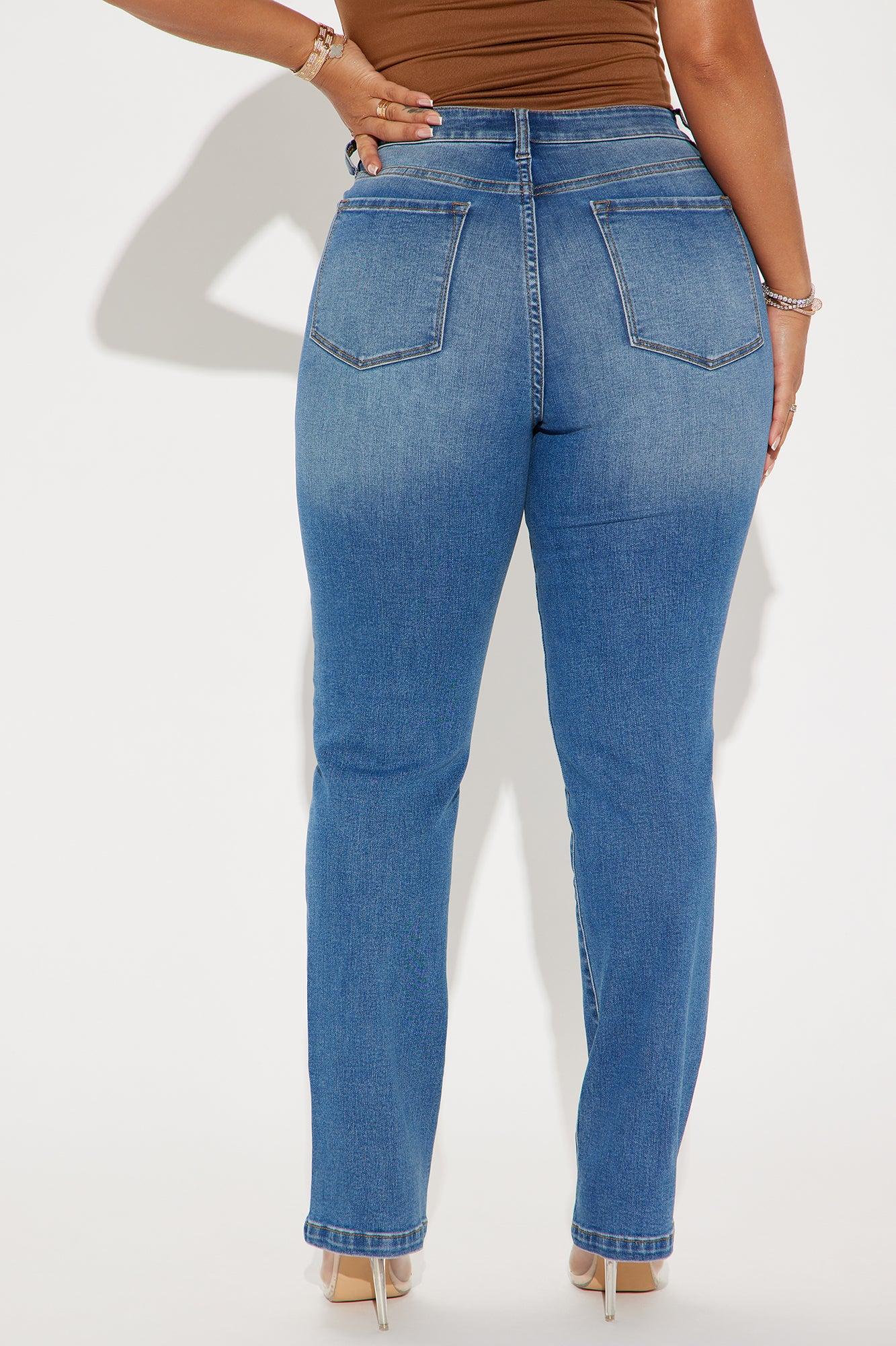 So Meant To Be Stretch Straight Leg Jeans - Medium Wash Product Image