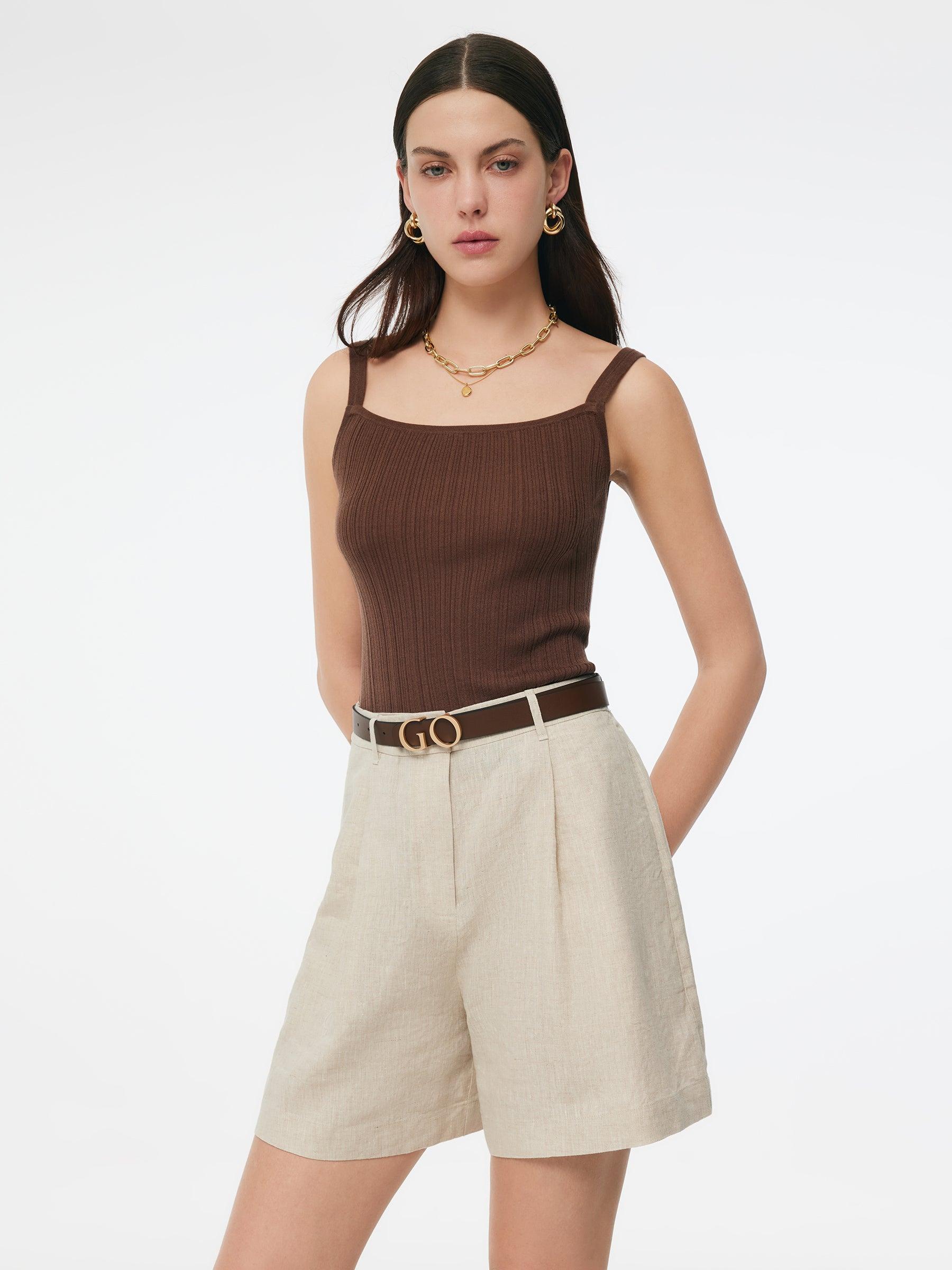 100% Linen Women Pocket Shorts Product Image