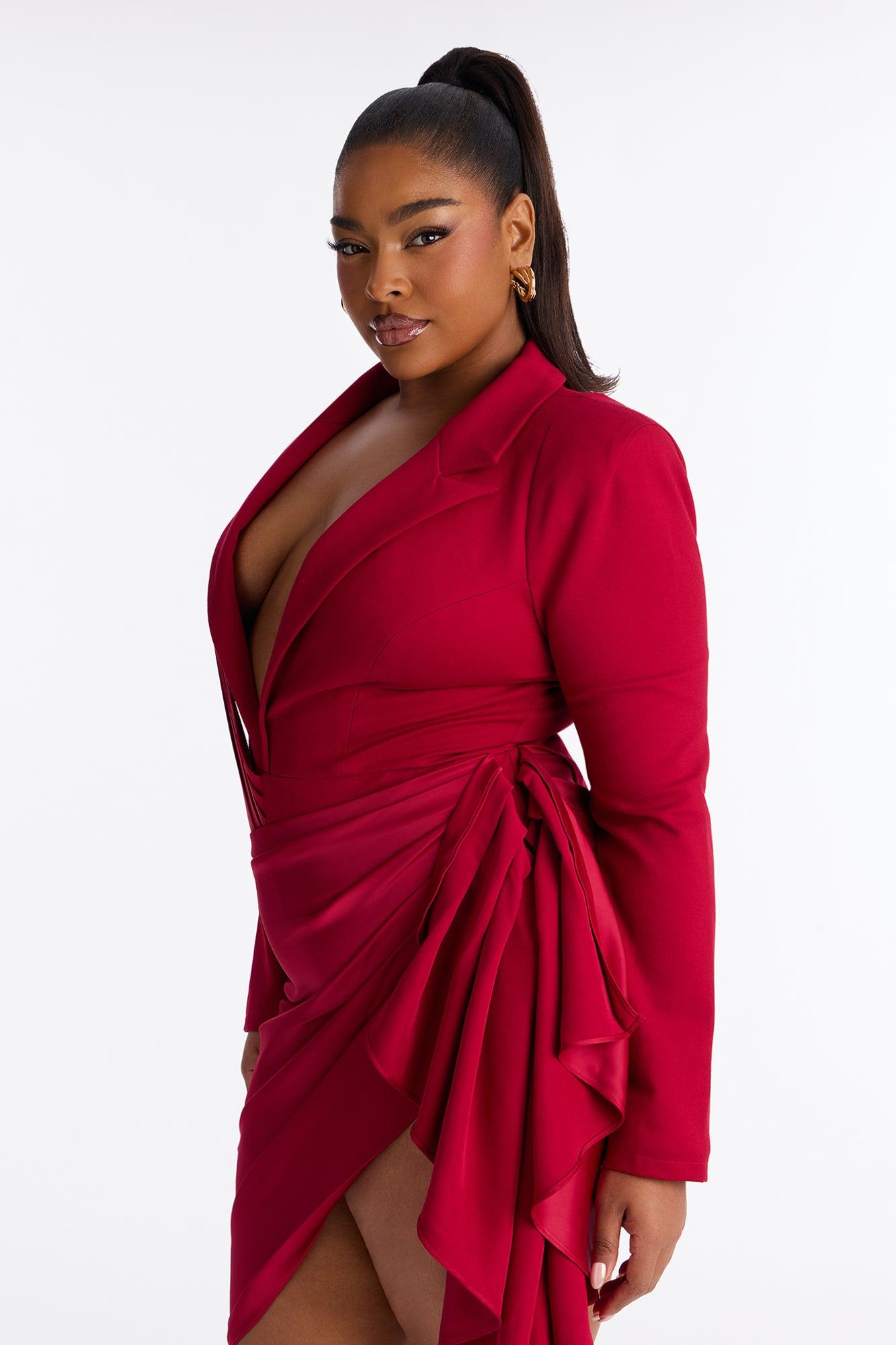 Akaira Blazer Dress - Wine Product Image