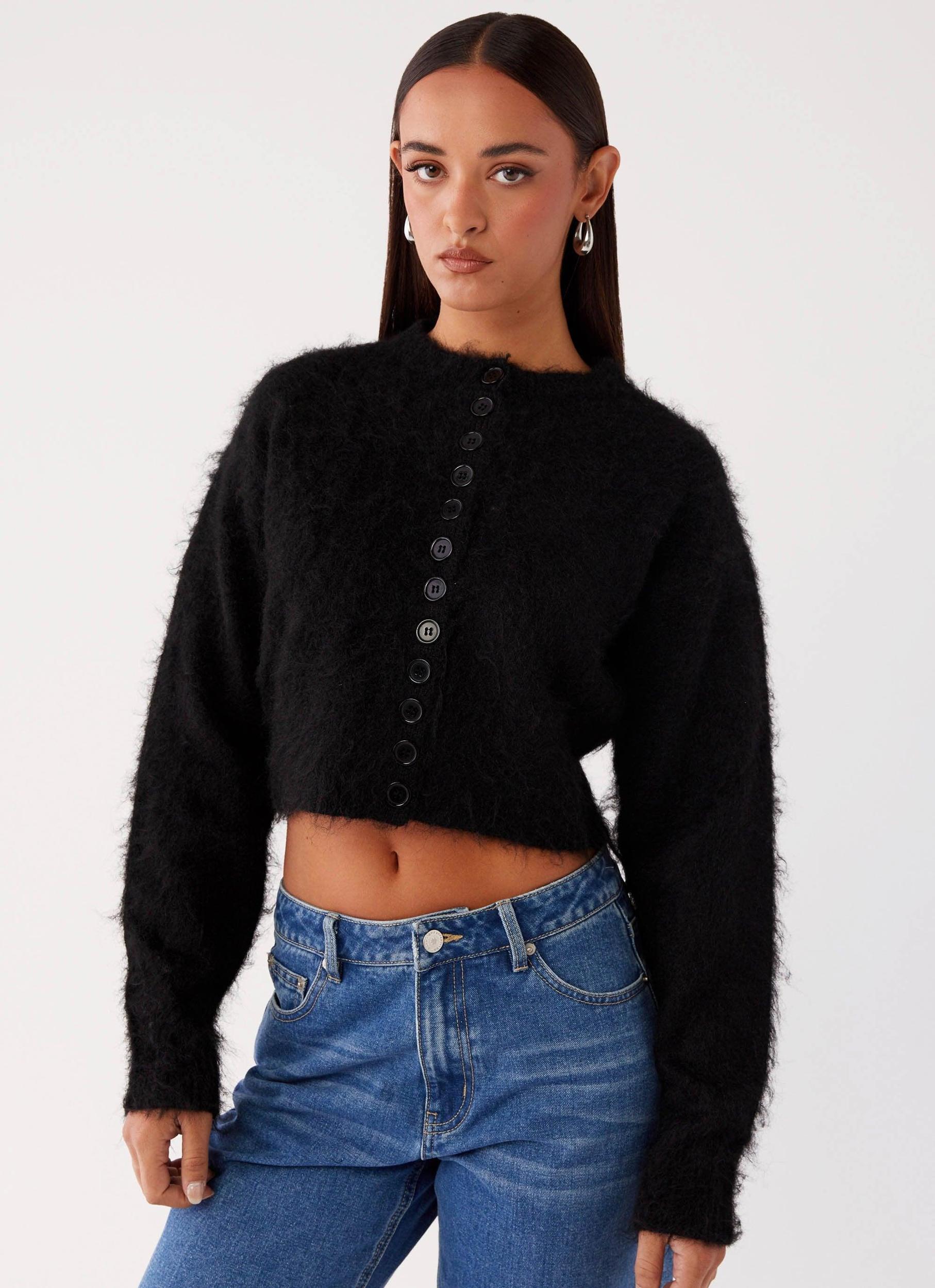 Reign Fitted Cardigan - Black Girls Product Image