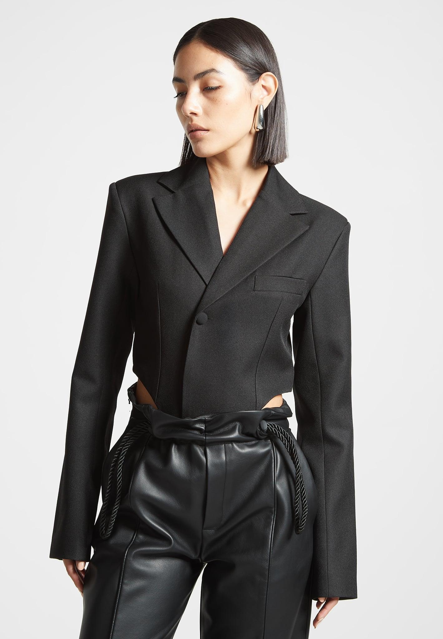 Tailored High Leg Blazer Bodysuit - Black Female Product Image