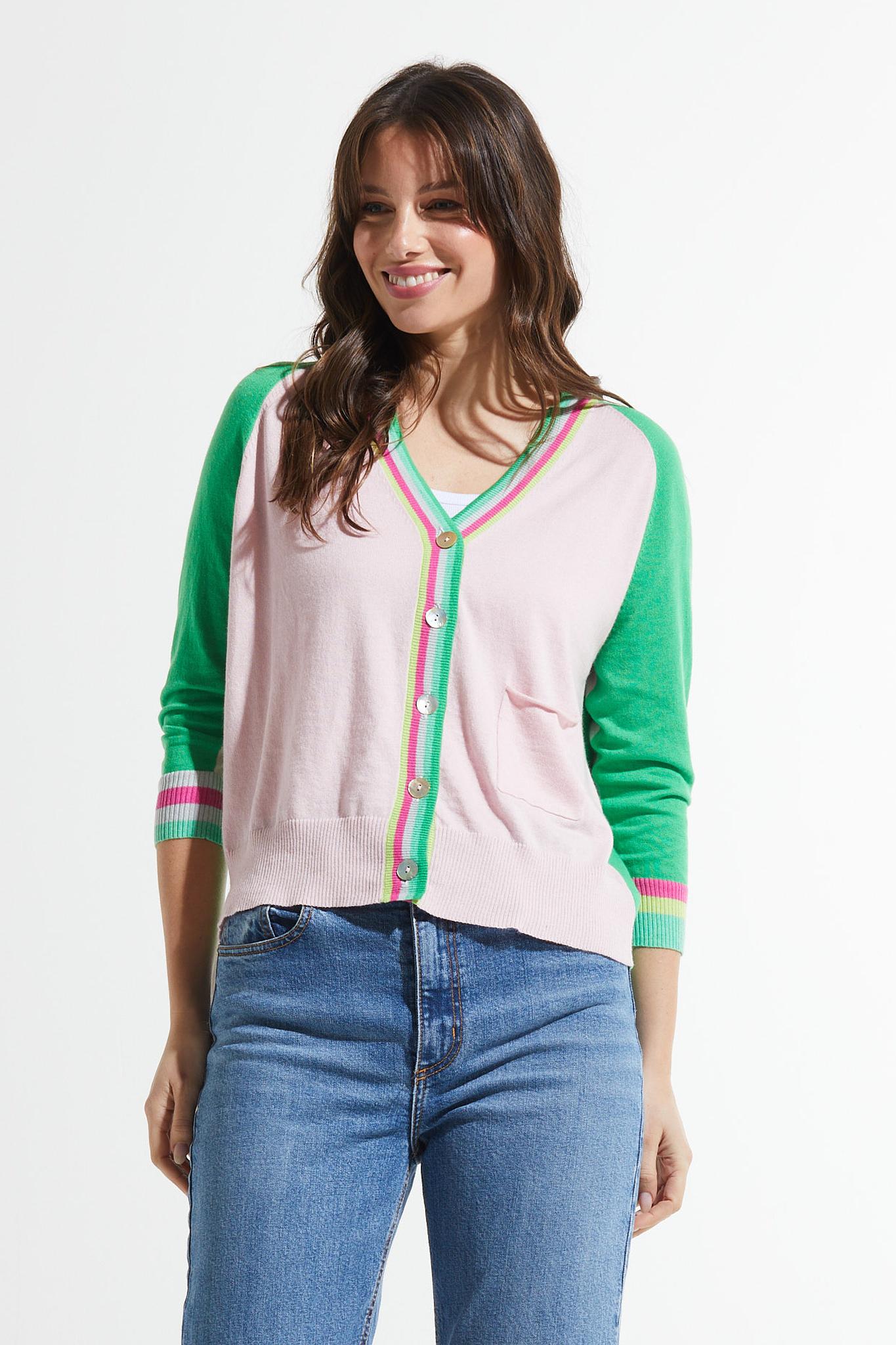 Stripe Trim Cardigan Product Image