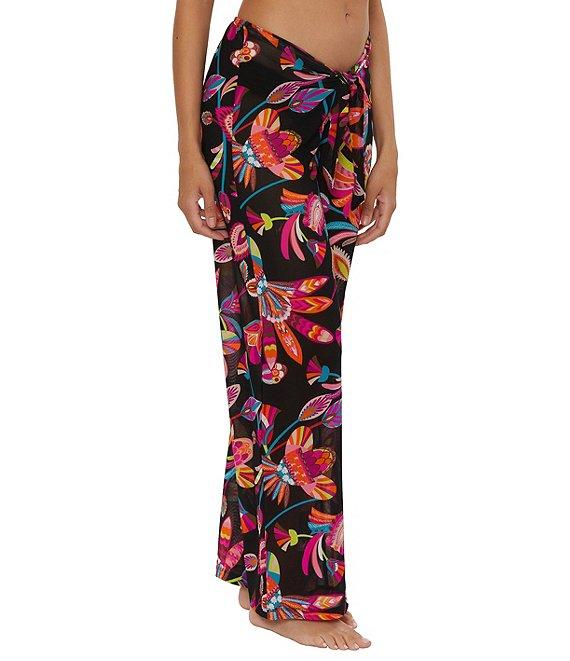 Trina Turk Luminary Printed Front Tie V-Waist Swim Cover-Up Pants Product Image