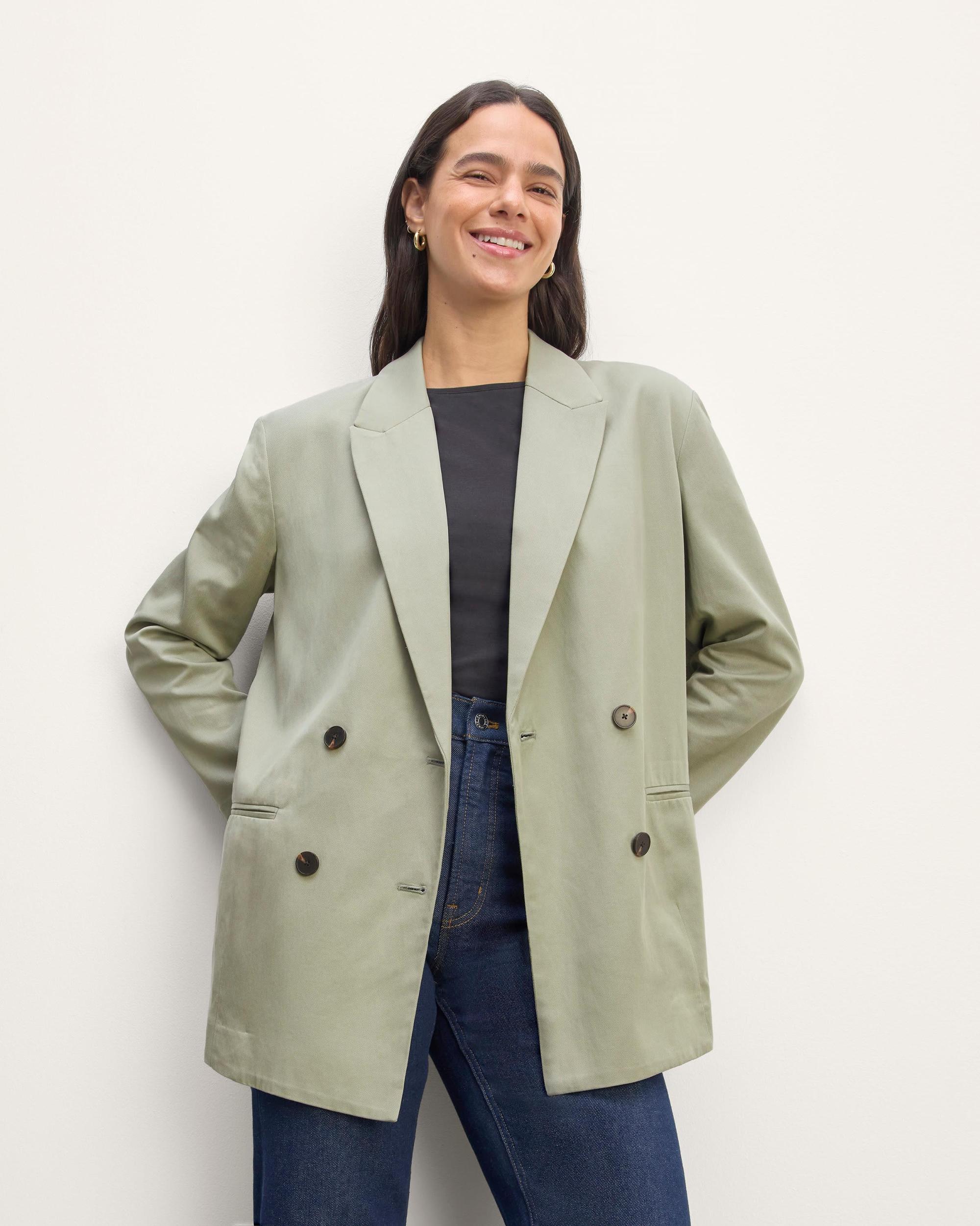 Womens Double-Breasted Blazer in Buttersmooth by Everlane in Heather ST-Shirtl, Size 0 Product Image