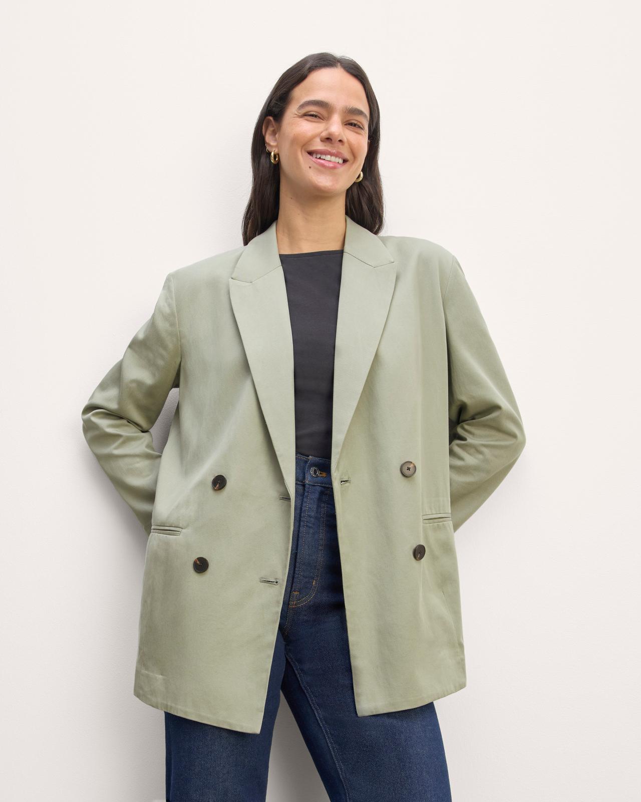 Womens Double-Breasted Blazer in Buttersmooth by Everlane in Heather ST-Shirtl, Size 0 Product Image