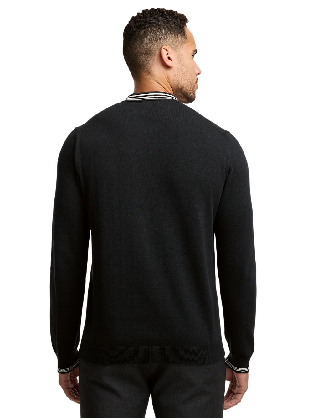 Cotton Full Zip Polo - Black Product Image