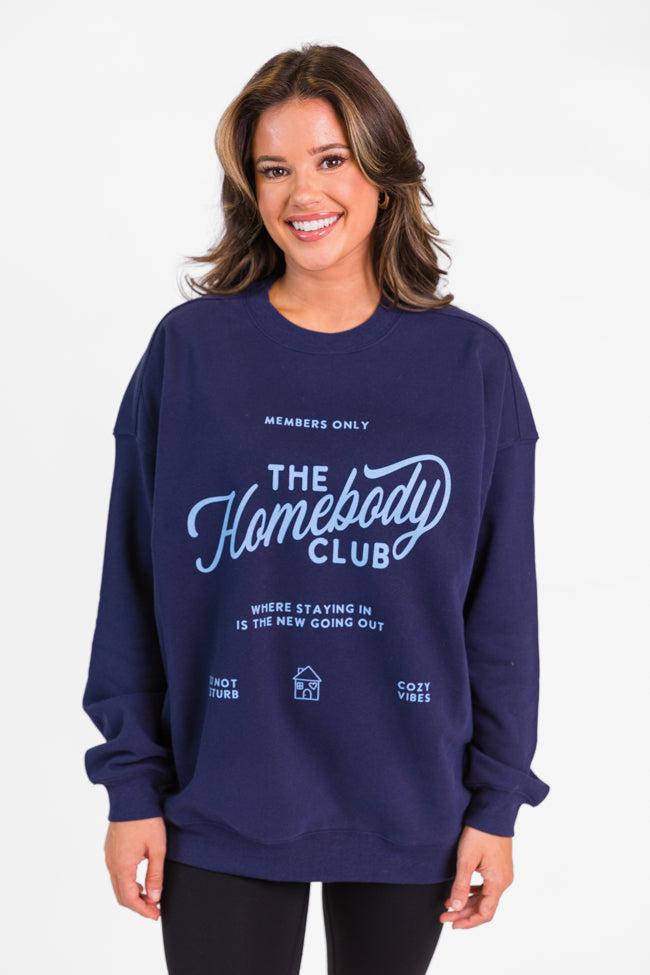 The Homebody Club Navy Graphic Sweatshirt FINAL SALE Product Image