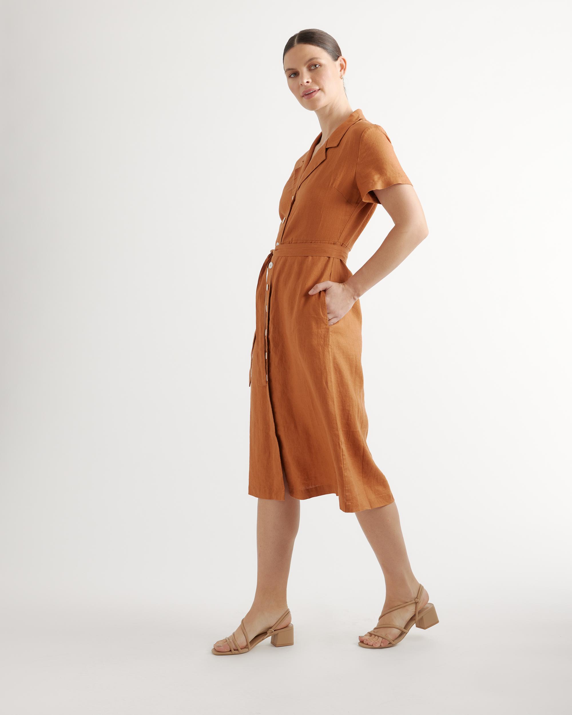 Quince | Women's Short Sleeve Dress Linen Product Image