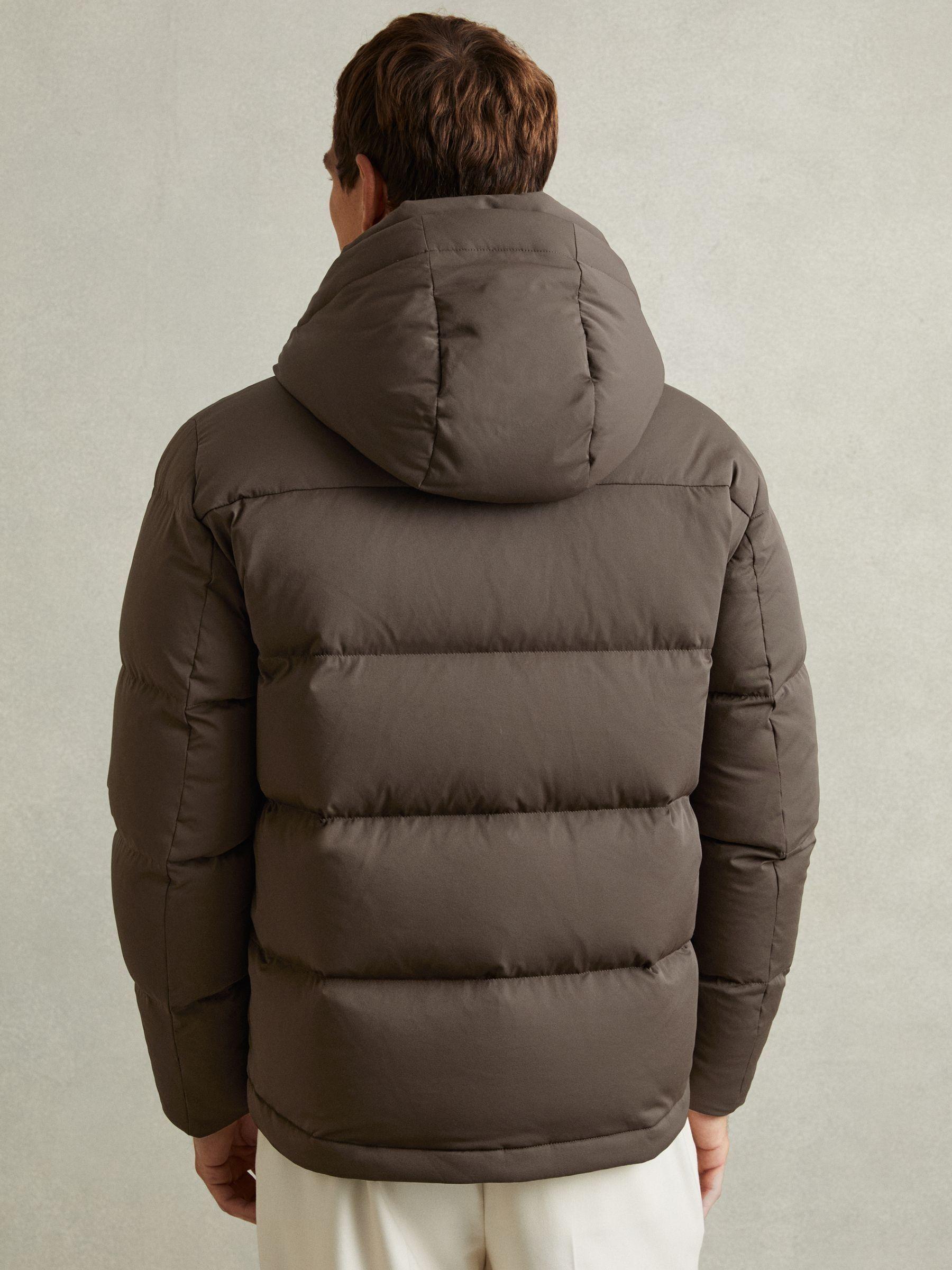 Quilted Shell Puffer Down Jacket in Brown/Stone Product Image