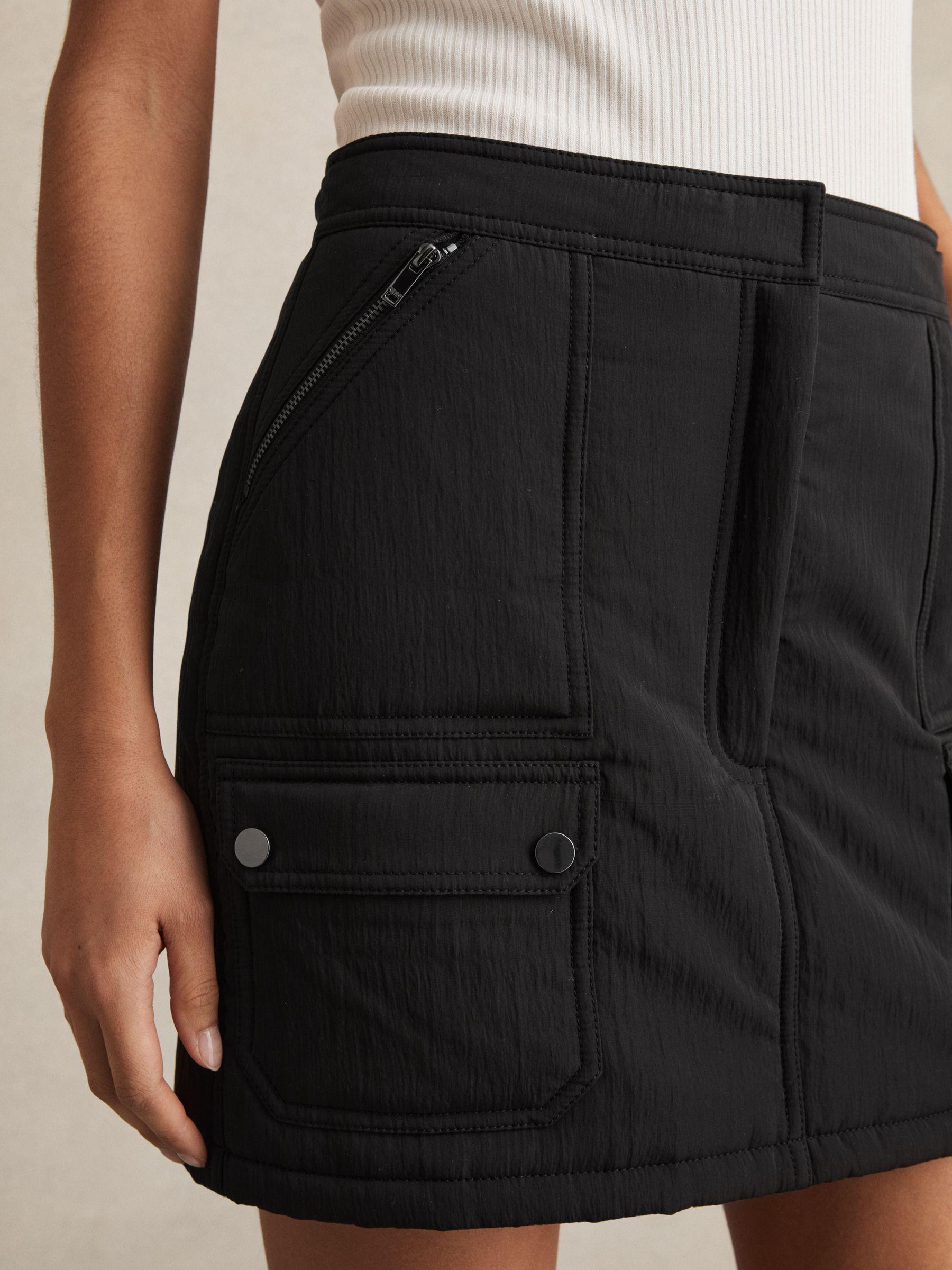 Quilted Mini Skirt in Black Product Image