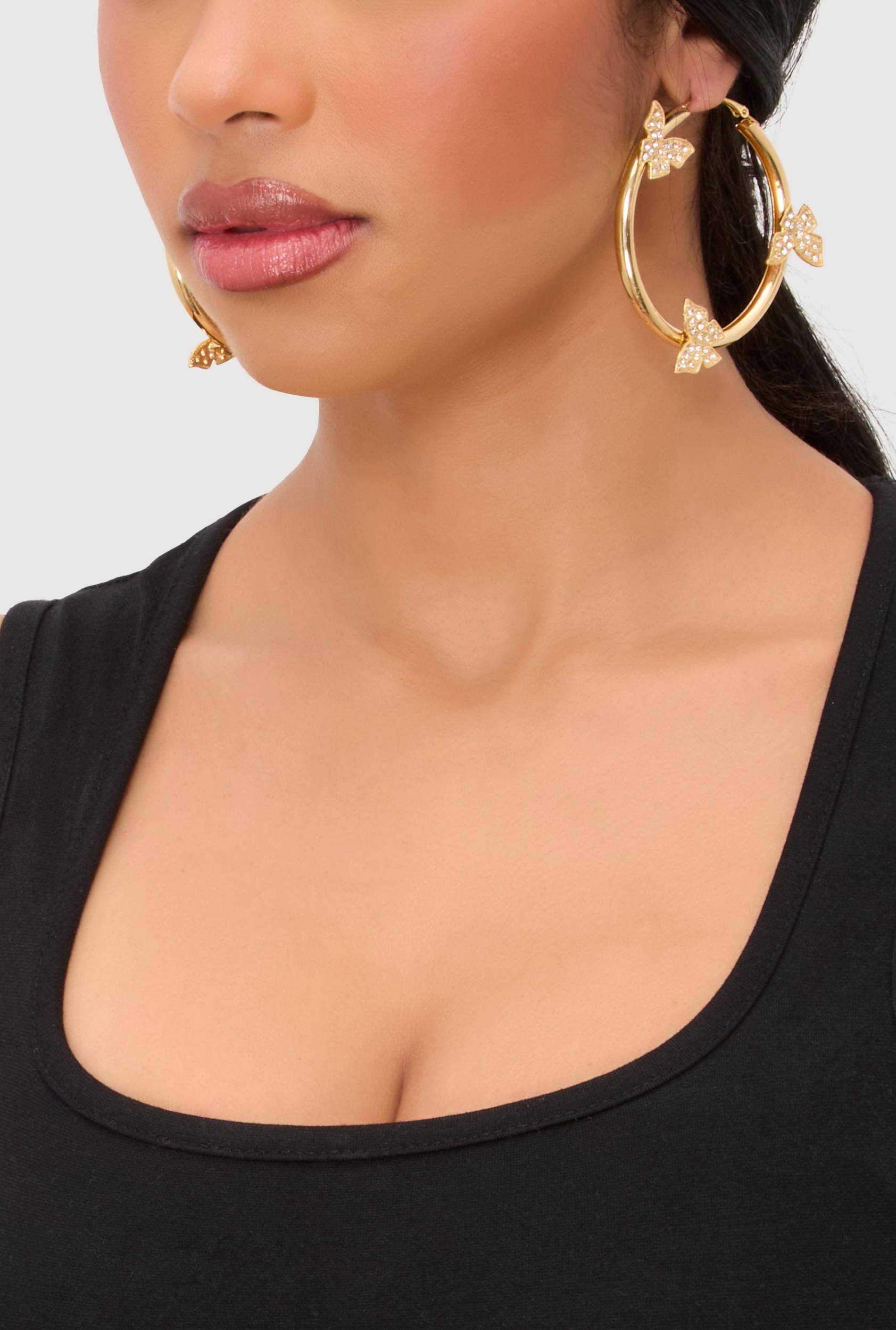 Stylish Metallic Textured Swirl Drop Earrings Male Product Image