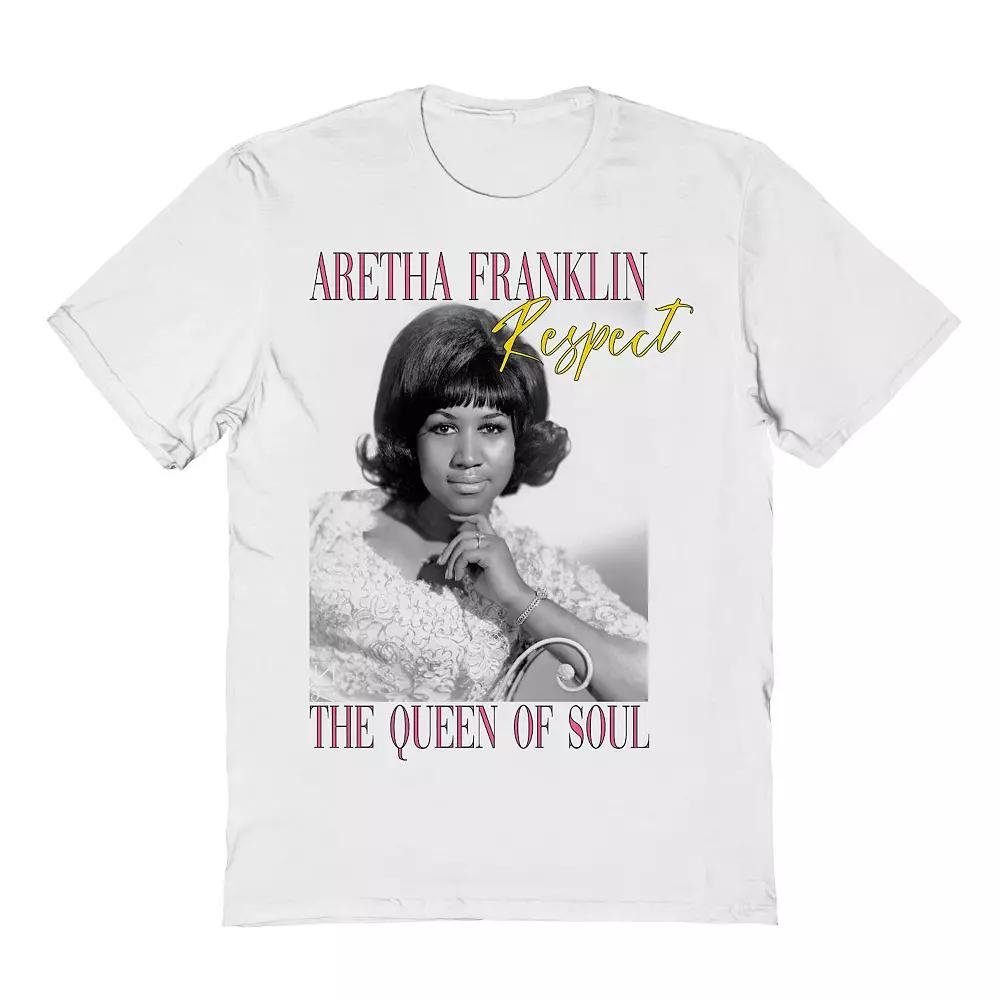 Men's Aretha Franklin B&W Vogue Respect Graphic Tee, Size: XXL, White Product Image