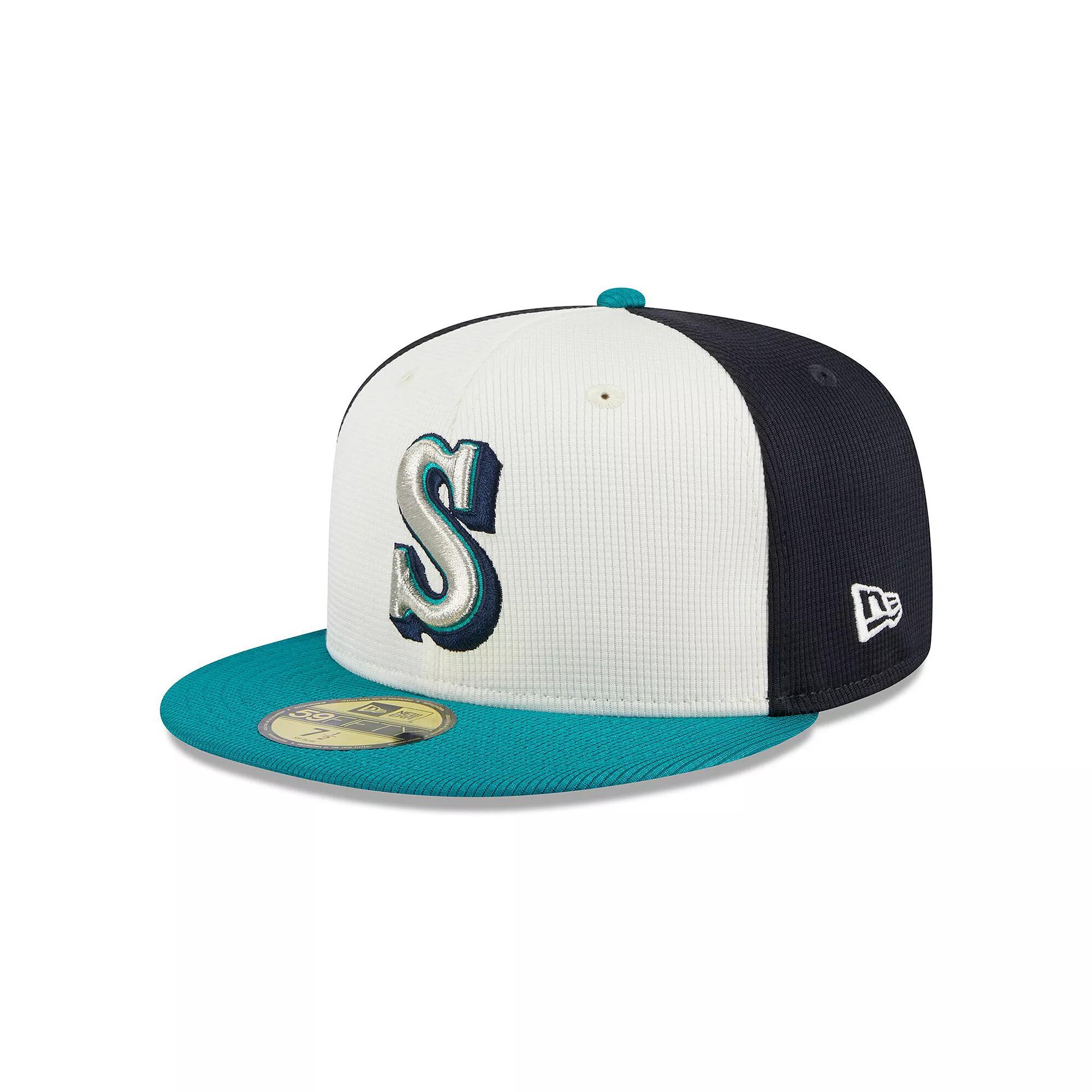 Men's New Era  Cream Seattle Mariners 2024 Batting Practice 59FIFTY Fitted Hat, Size: 7 1/8, Beige Product Image