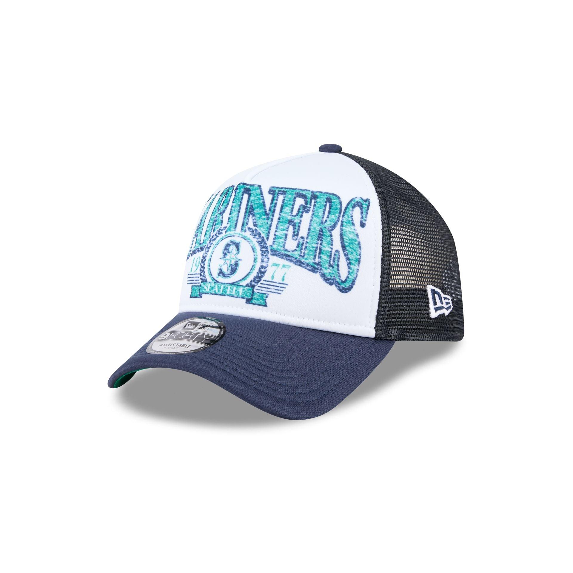 Seattle Mariners Distressed 9FORTY A-Frame Trucker Hat Male Product Image