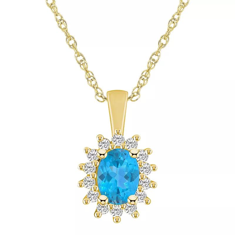 Alyson Layne 14k White Gold Oval Citrine & 1/3 Carat T.W. Diamond Halo Pendant Necklace, Women's, Size: 18" Product Image