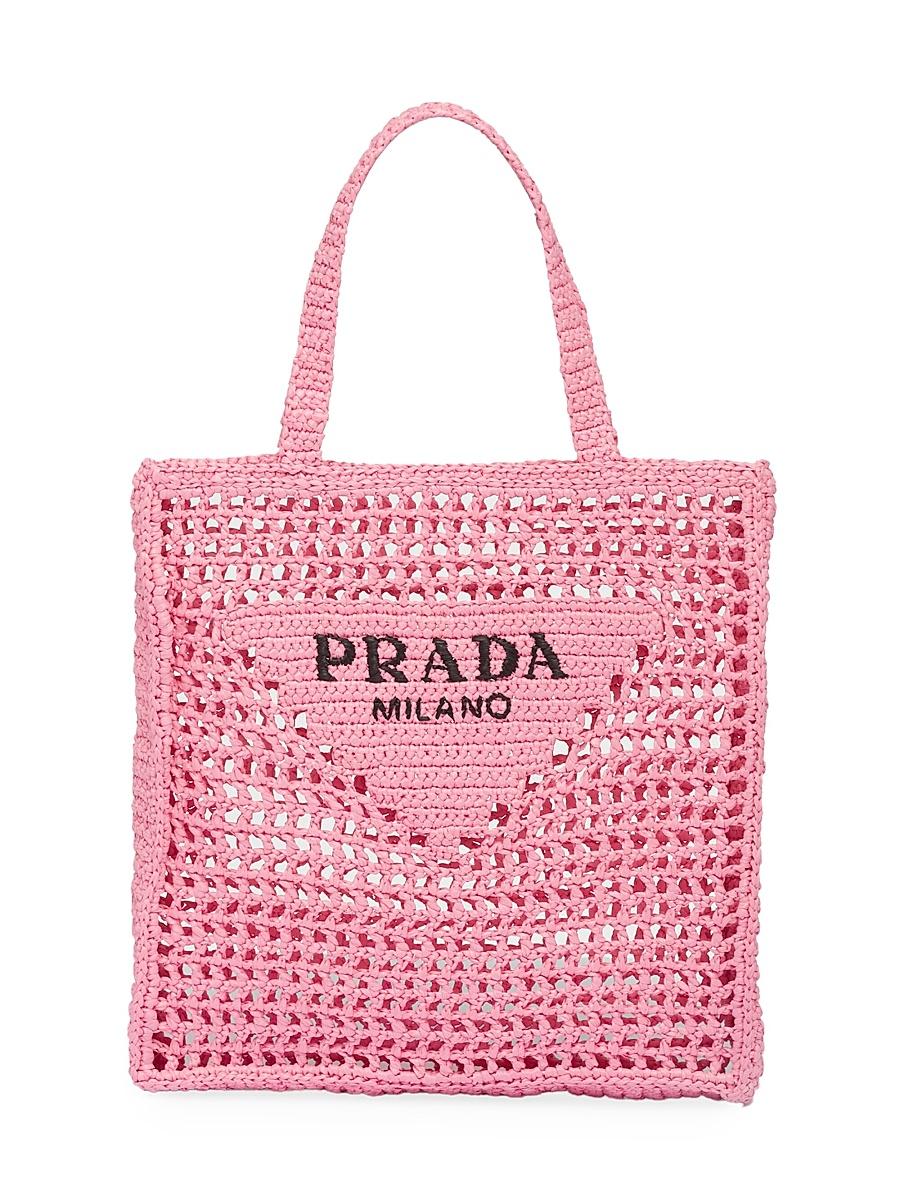 Bicolor Woven Logo Shopper Tote Bag Product Image