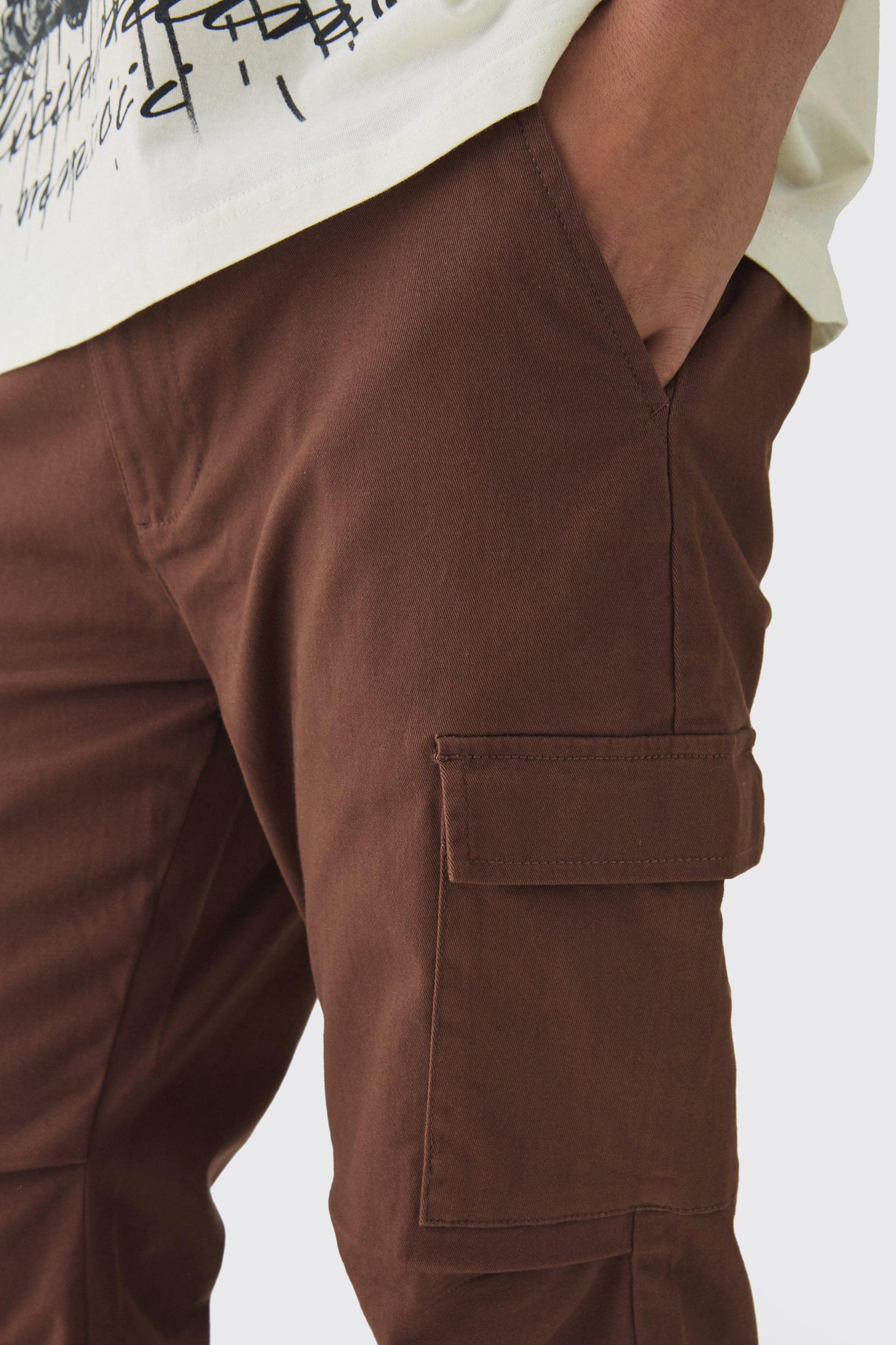 Fixed Waist Slim Flare Stacked Twill Cargo Pants | boohooMAN USA Product Image