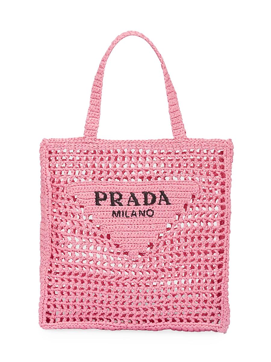 Bicolor Woven Logo Shopper Tote Bag Product Image