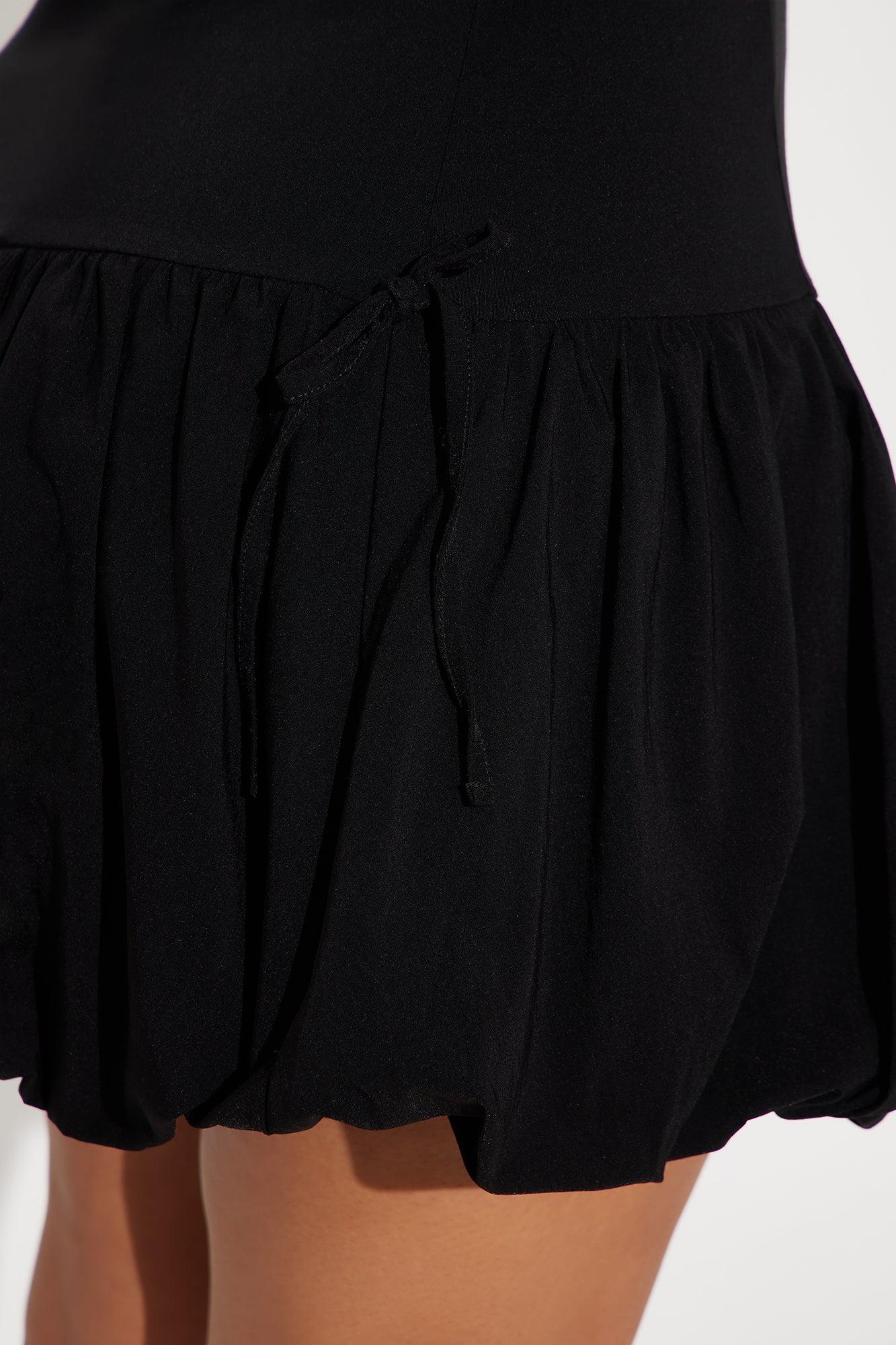 Coquette Cove Bubble Mini Dress - Black Product Image