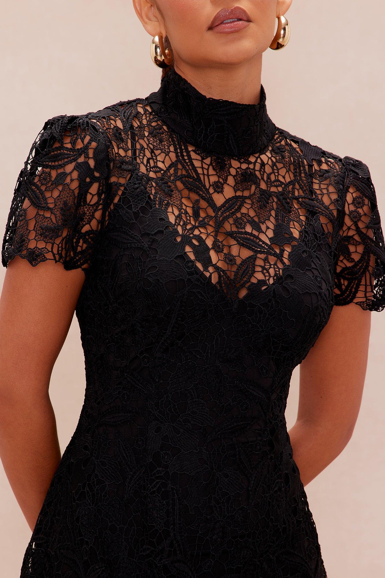 Lia Lace Mini Dress - Black Female Product Image