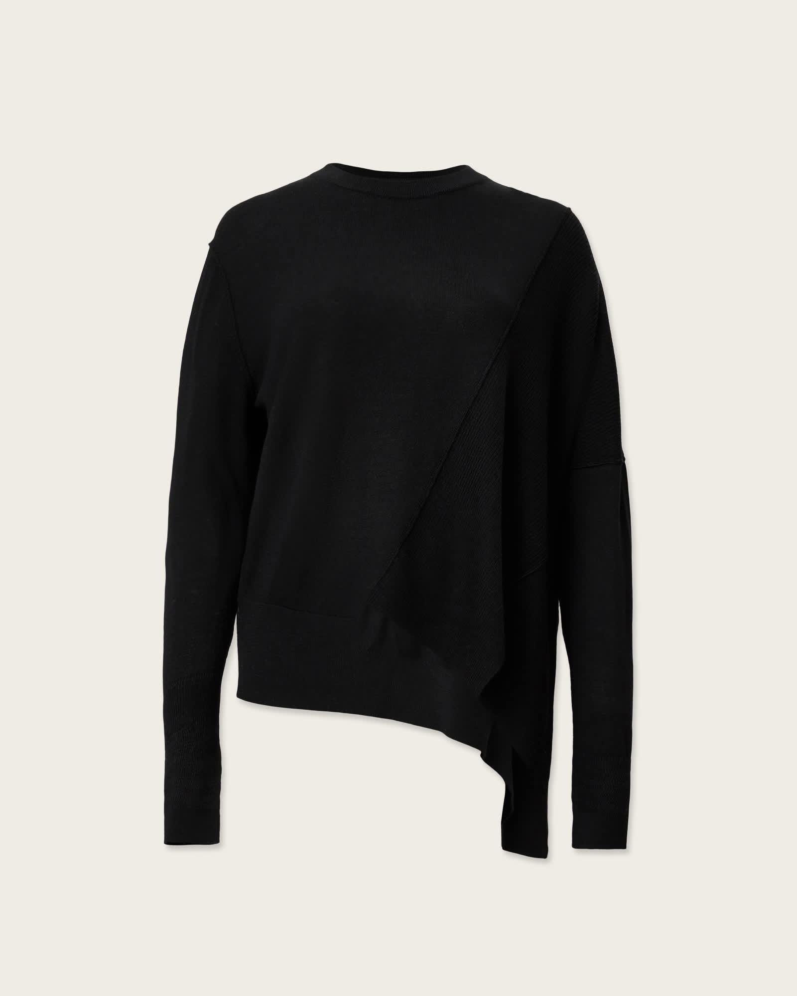Isla Crew Neck Merino Sweater Black | ALLSAINTS US Product Image