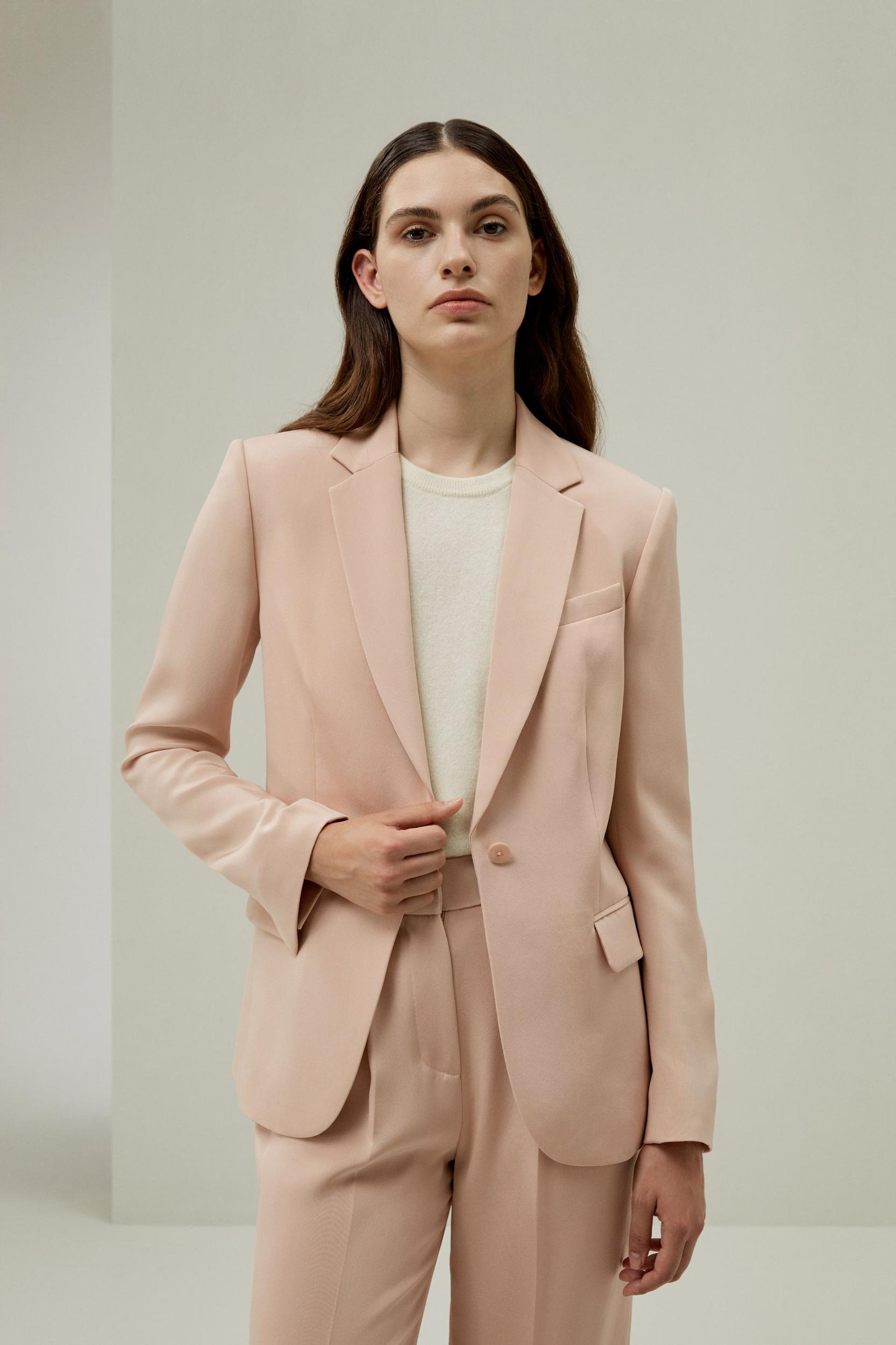 Mahogany Rose Silk Blazer Product Image