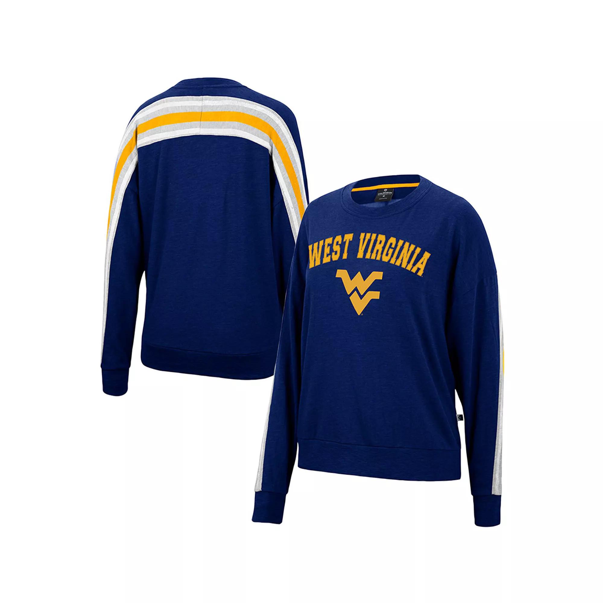 Women's Colosseum Heathered Navy West Virginia Mountaineers Team Over Product Image