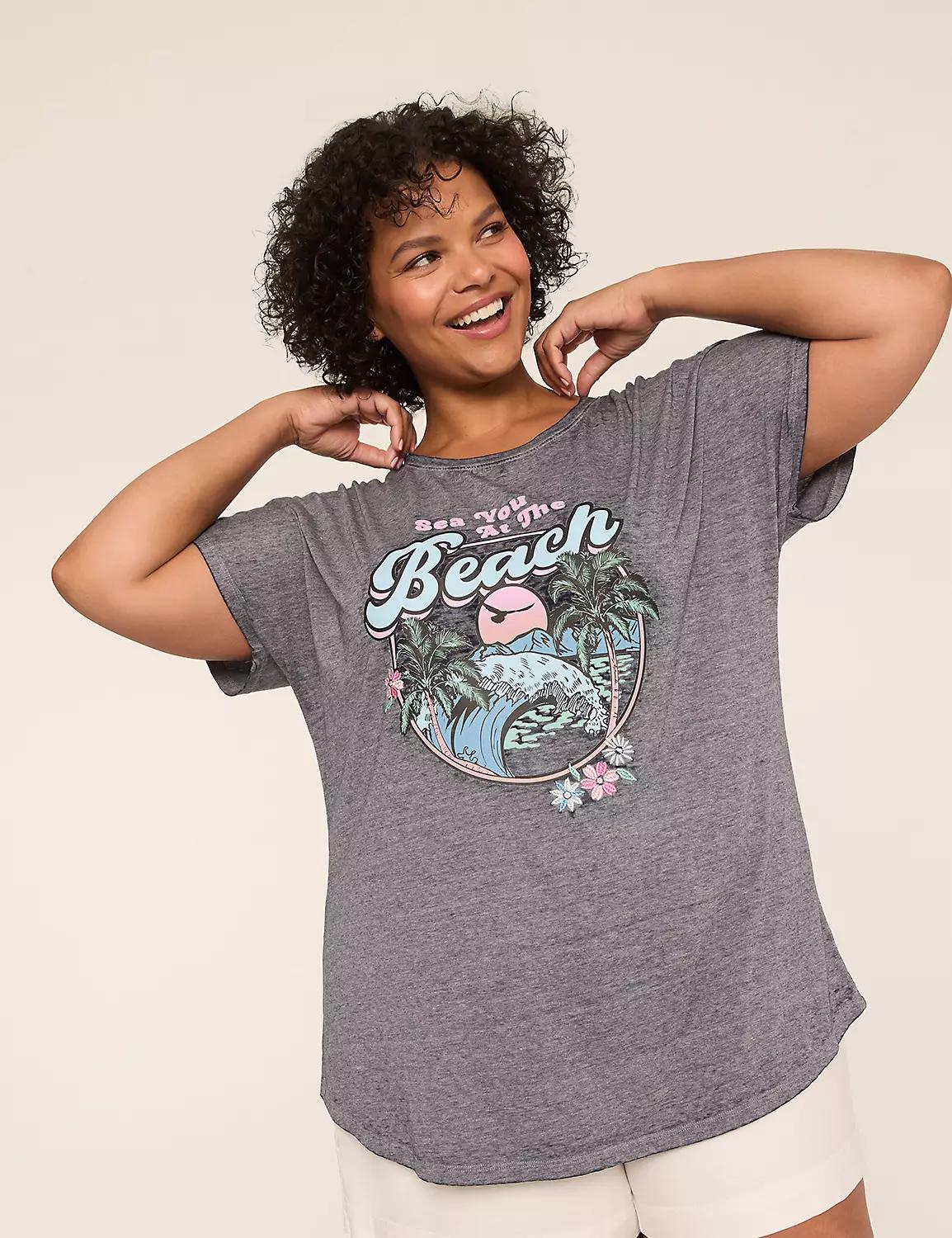 Sea You At the Beach Scoop-Neck Graphic Tee Product Image